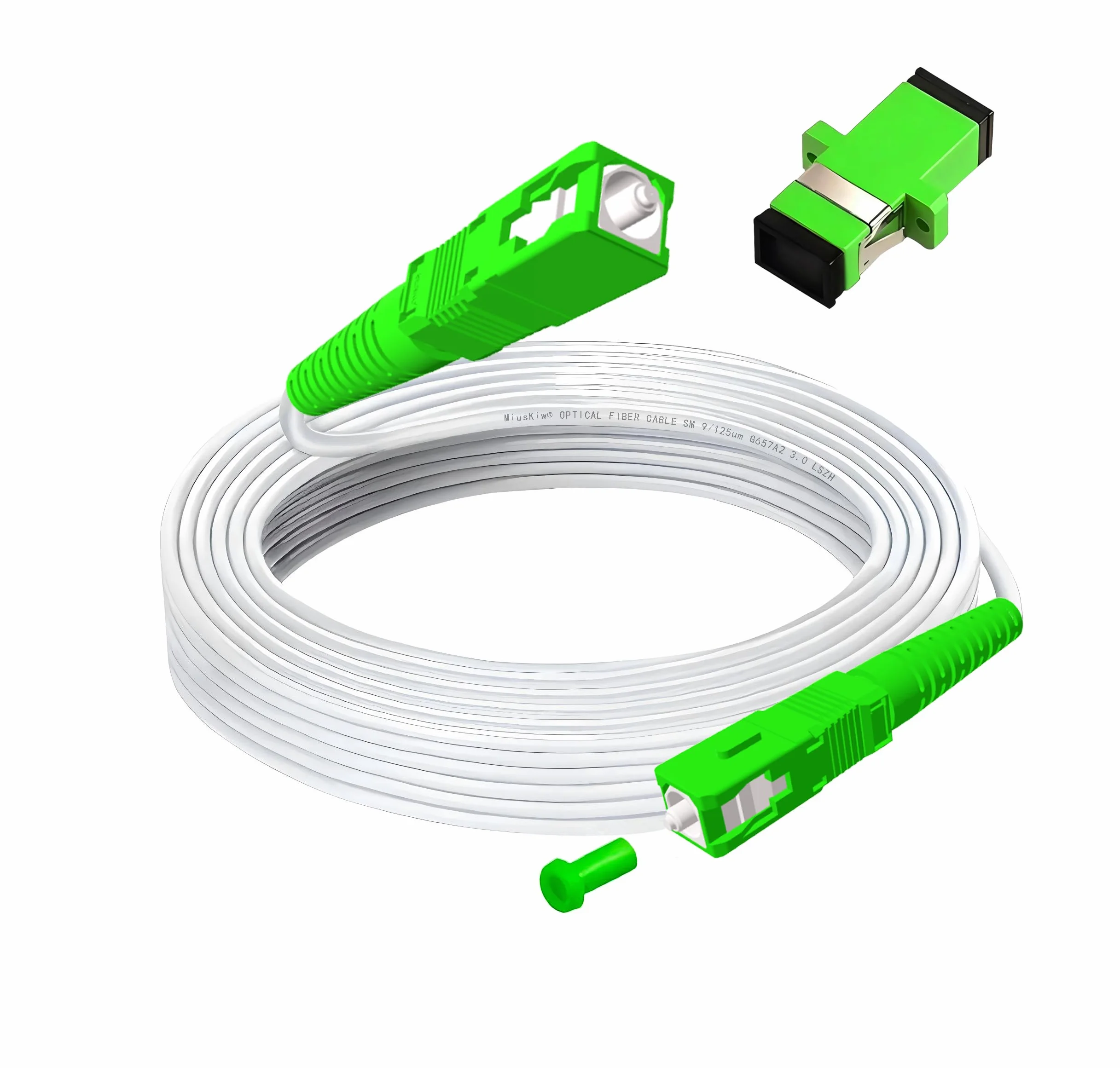 Kabel światłowodowy SC/APC-SC/APC do Orange, PLAY, Vectra, Netia, T-Mobile, Plus, Jednomodowy kabel światłowodowy Simplex, Przedłużacz światłowodowy (20M)