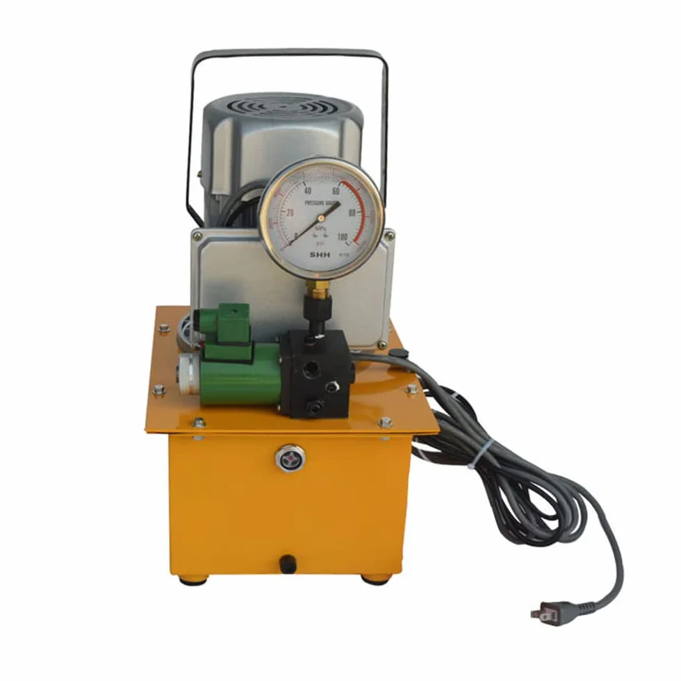Elektryczna pompa hydrauliczna, napędzana elektrycznie, z wężem olejowym, szybkozłączka, sterowanie pedałem, proste działanie, 700 bar, 7 l