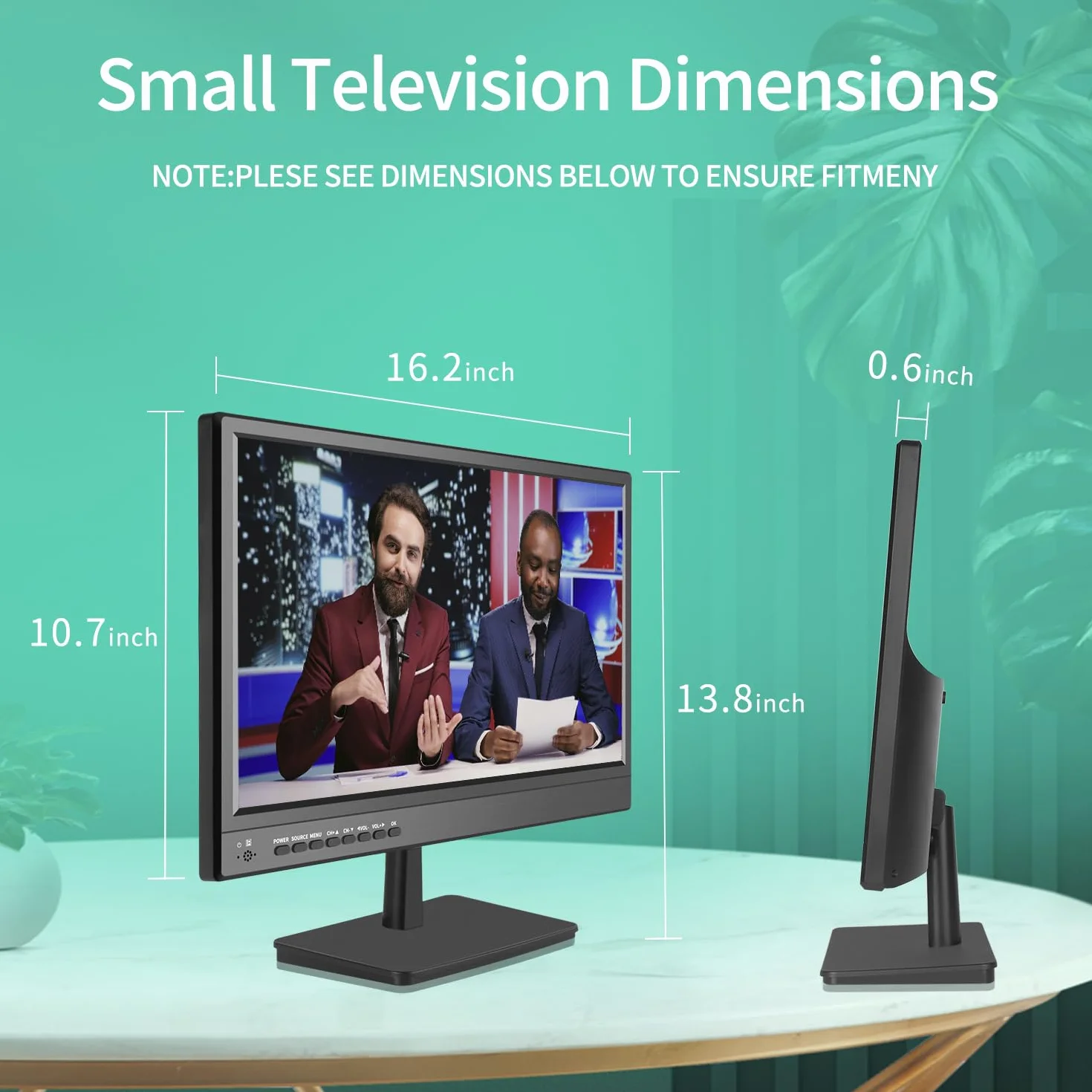 KCR Smart TV, 17-calowy LED, cyfrowy DVB-T2, przenośny telewizor Freeview, gniazdo USB, wyjście słuchawkowe, pilot zdalnego sterowania koncentryczny, wejście AV, wejście HDMI, czarny