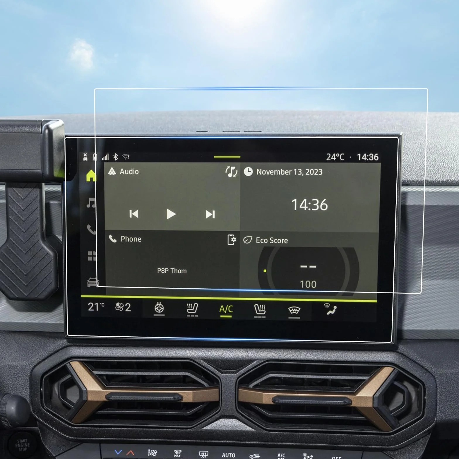 SHAOHAO Folia ochronna na ekran nawigacji GPS PET 6H, kompatybilna z Dacia Duster 3 / Spring EV/Bigster 10,1 cala, 2 sztuki