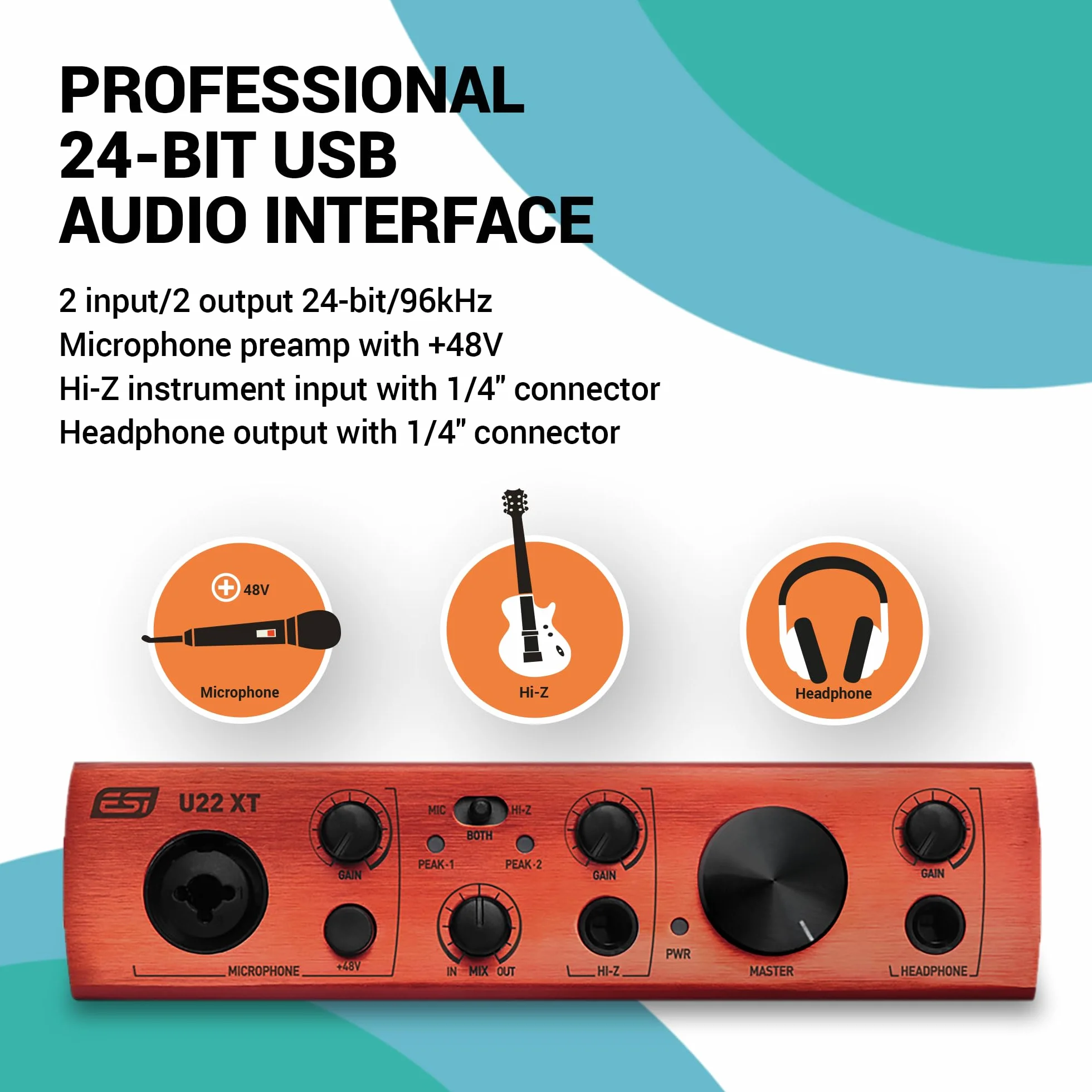 ESI U22 XT cosMik Set Professional Studio Recording Bundle