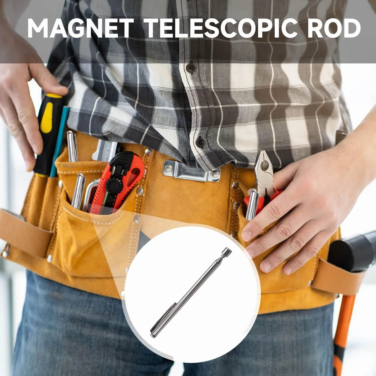 Teleskopowy drążek magnetyczny 63 cm - przenośne narzędzie do odzyskiwania - wysuwany magnes metalowy
