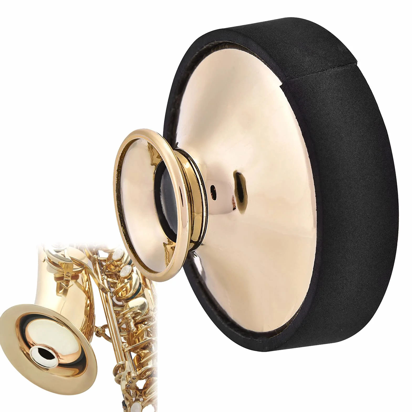 Alto Sax wyciszenie Sax ćwiczenie tłumik Sax dźwięk wyciszony tłumik muzyczny część instrumentu (złoty)