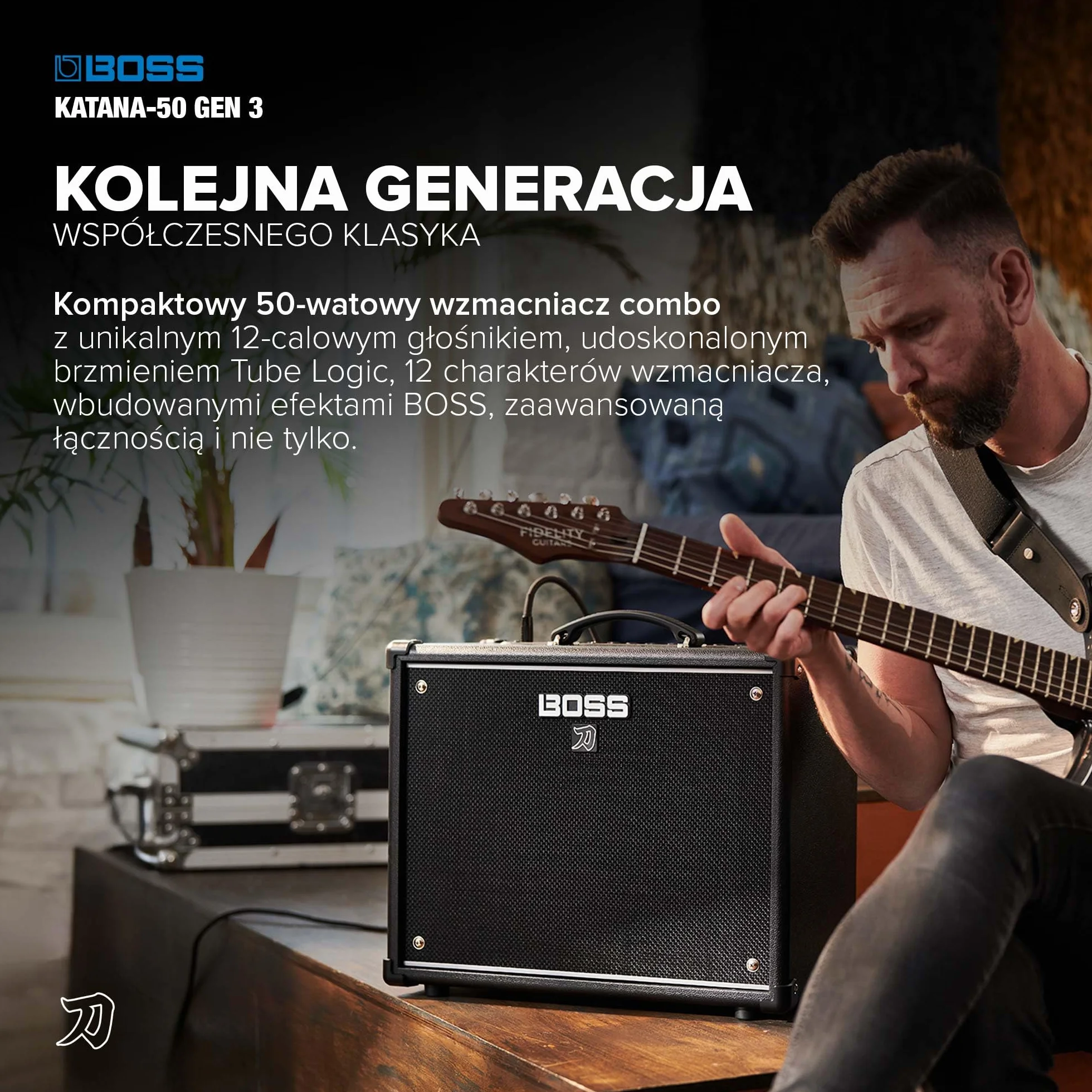 BOSS Katana-50 Gen 3 Wzmacniacz Gitarowy 50-Watowy 12-calowy Głośnik Tube Logic Efekty