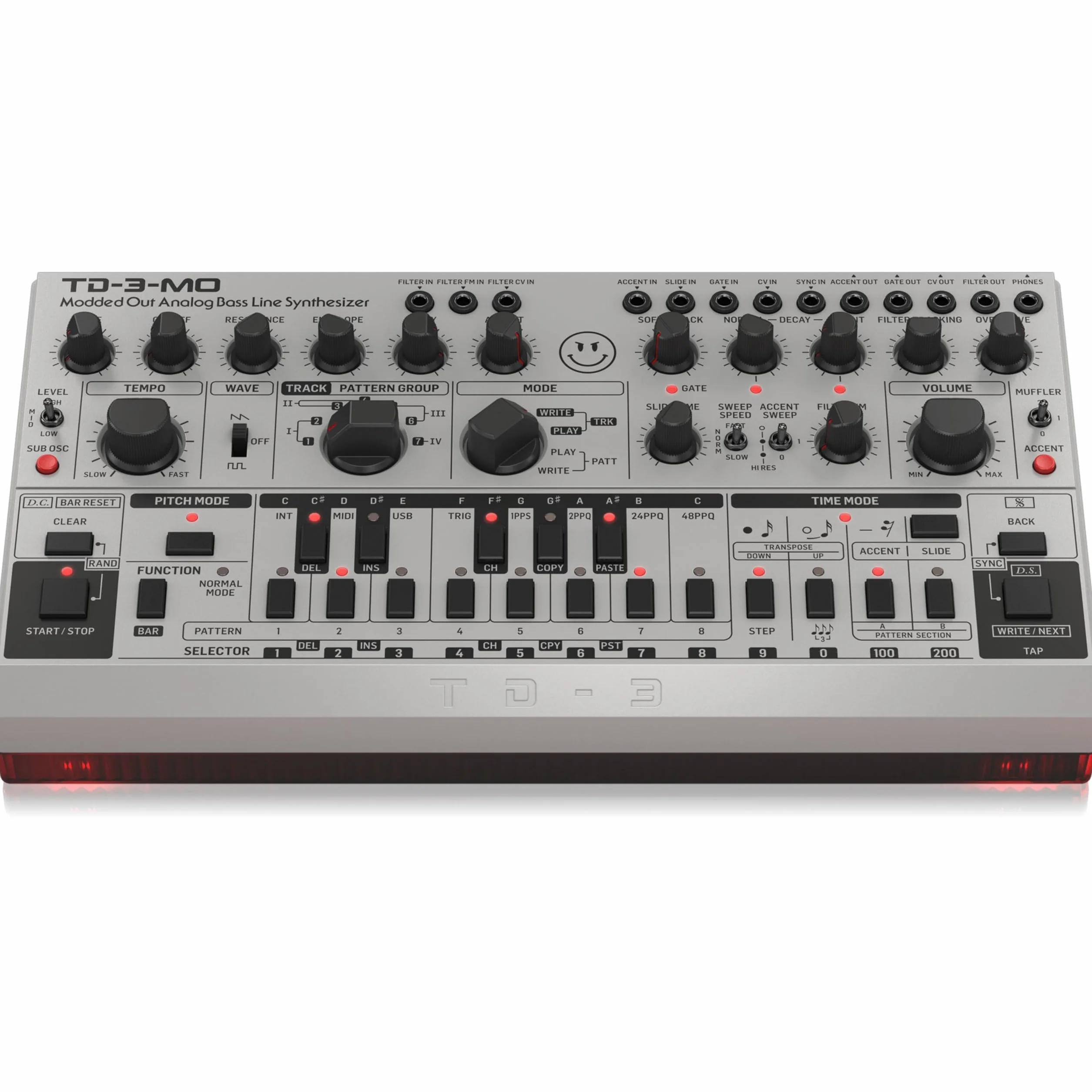Behringer TD-3-MO-SR Desktop Synthesizer Analog Bass Line Synthesizer Silver