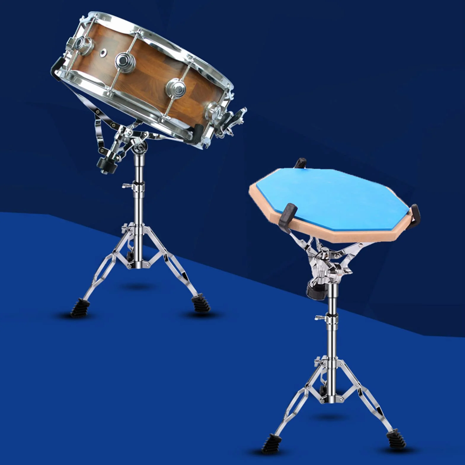 Stojak na perkusję, Stojak na perkusję Regulowana wysokość Pogrubiony Stabilny Uniwersalny Statyw Perkusyjny do Ethereal Dumb Snare Drums