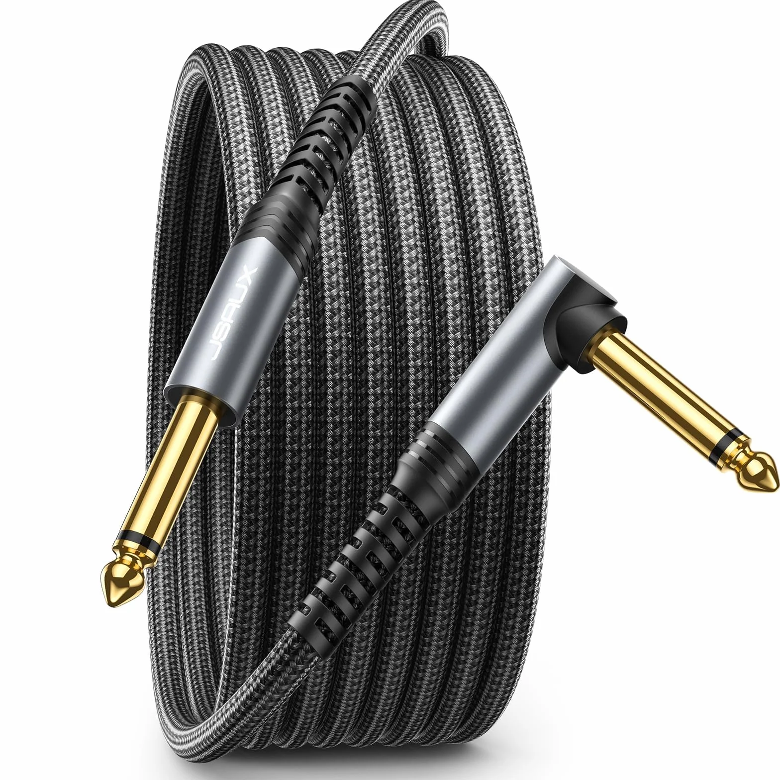 JSAUX Kabel gitarowy 6,35 mm, 3 m, kompatybilny z gitarą elektryczną, basową, perkusją, pedałami, wzmacniaczami, konsolami miksującymi, tunerami, głośnikami, akustycznym