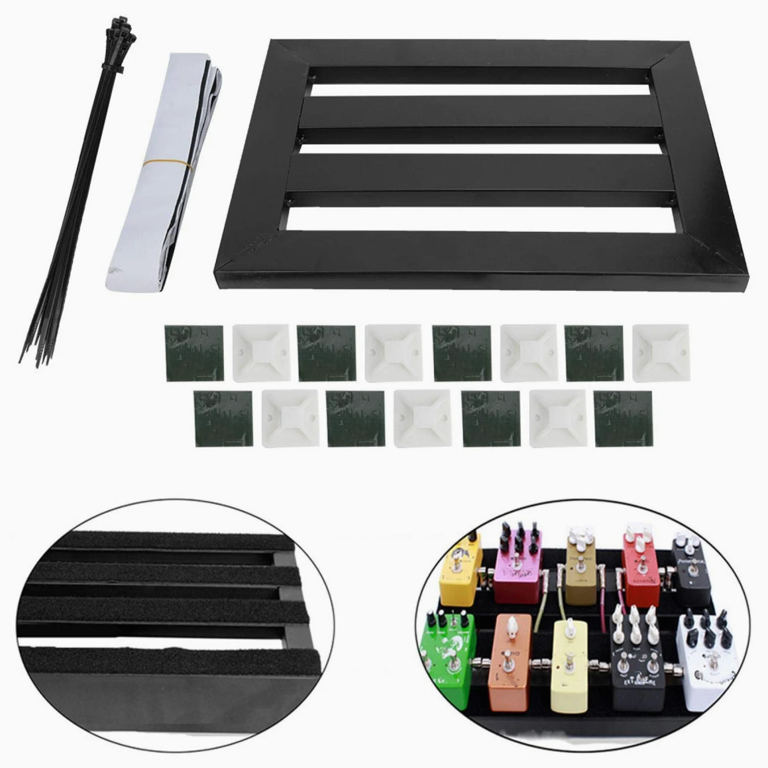 CUYT Pedalboard gitarowa, czarny pedał deska pedał gitarowy, 36 * 25 * 0,8 cala do pedałów z efektem gitary gitary akcesoria do instrumentów muzycznych