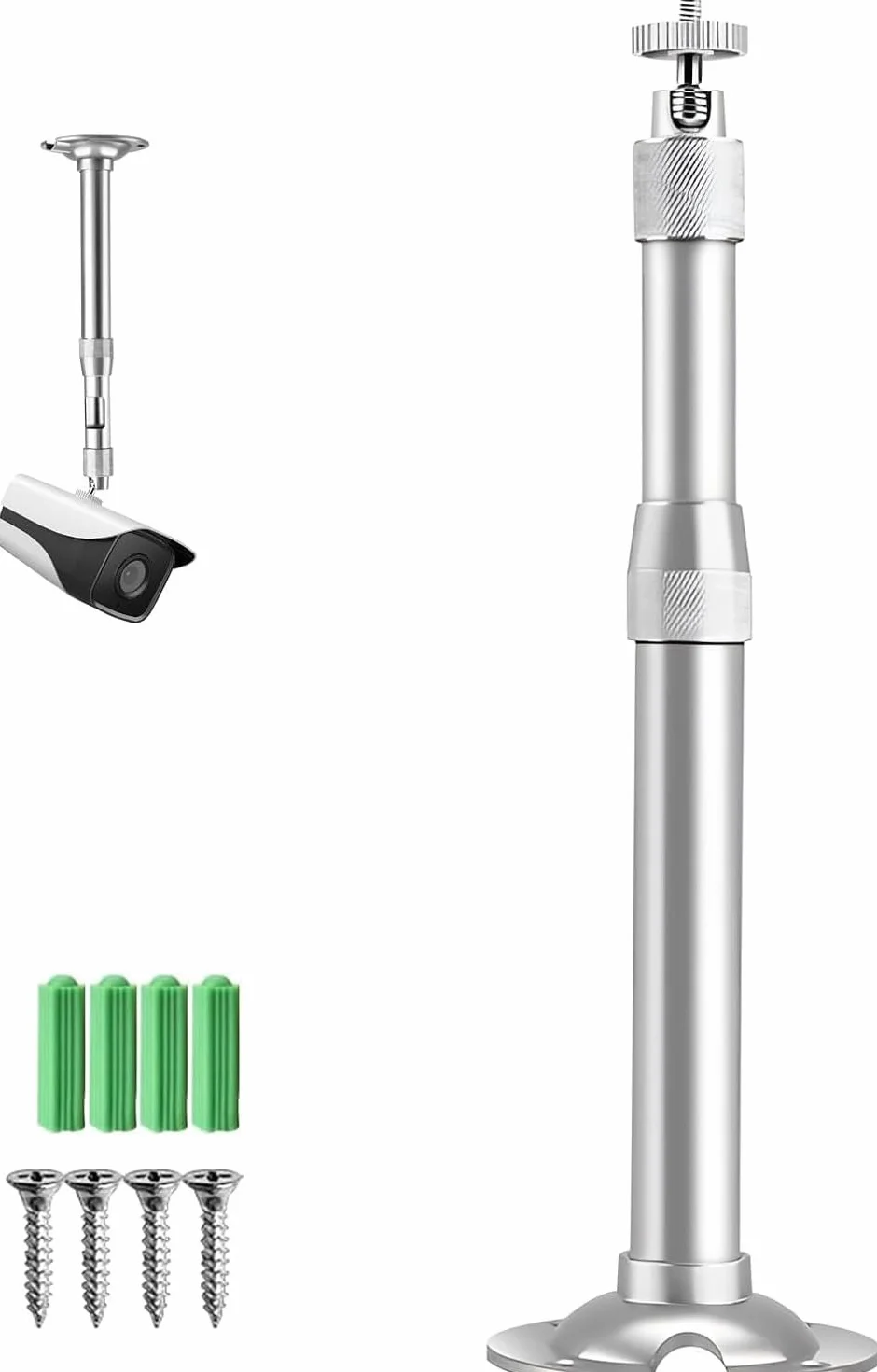 Uchwyt projektora, projektor sufitowy, uniwersalny projektor ścienny z montażem, uchwyt do projektora, srebrny, nadaje się do montażu na ścianie, 30-60 cm