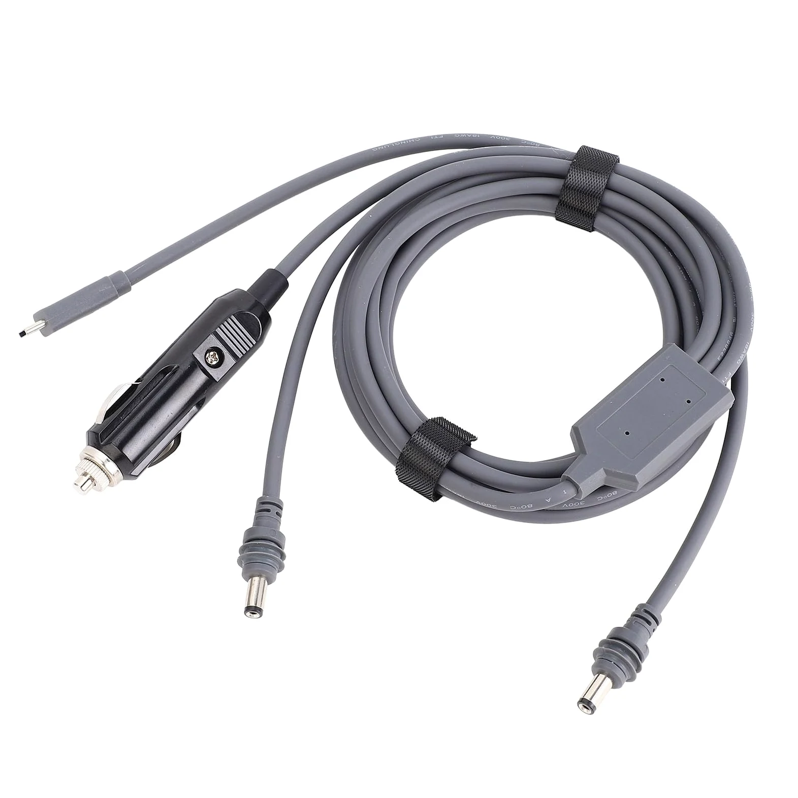 KIMISS Kabel Zasilający Mini DC do Satelity – 3 w 1 DC Typu C 12 V 24 V w Samochodzie – Wodoodporny Kabel Zamienny 18AWG do Użytku na Zewnątrz