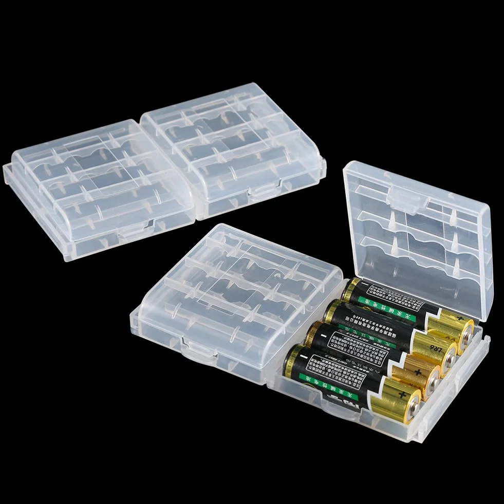Pudełko do Przechowywania Baterii AA AAA, 10 Szt. Pojemnik do Przechowywania Baterii Pojemnik na Baterie Organizer Box Mieści 4 Szt. Baterii AA lub 5 Szt. AAA Spód Wytrzymały Plastik Przezroczysty