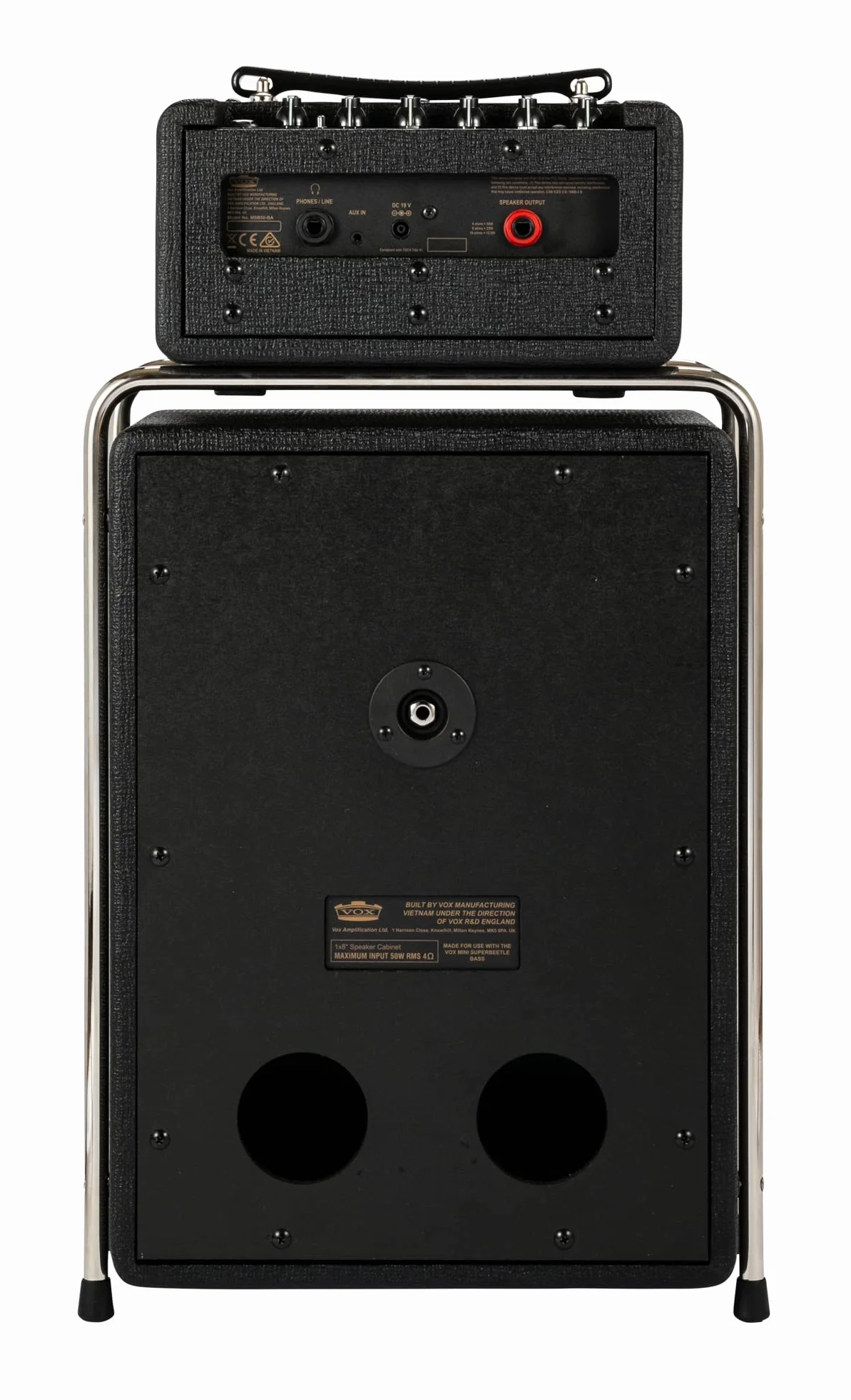 VOX Mini Superbeetle Bass, MSB50-BA głośnik 50 W, wzmacniacz basowy VOX i 8" głośnik, wzmacniacz rurowy Nutube, czarny