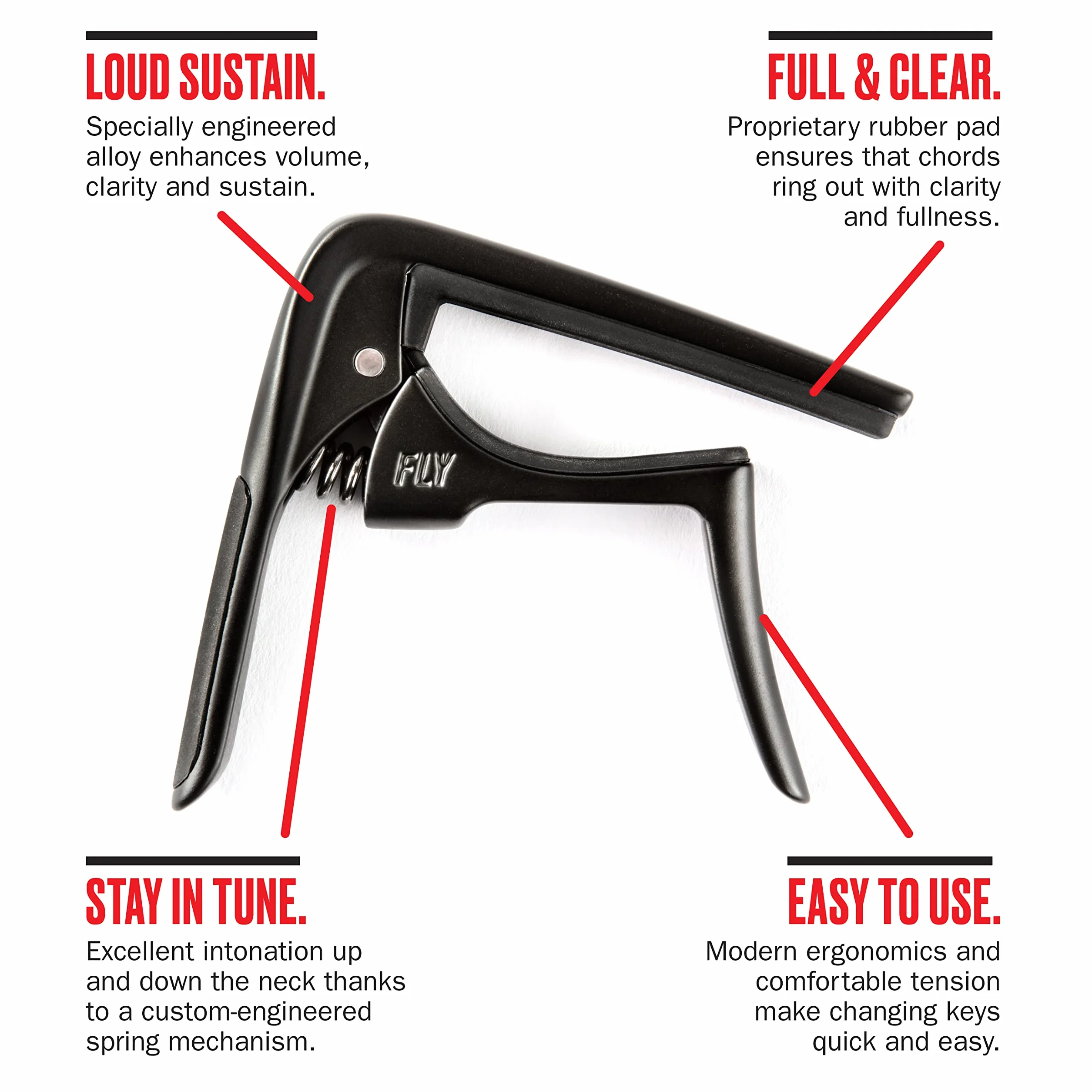 Jim Dunlop 63CBK Trigger Fly Capo zakrzywiony, czarny, 68 g