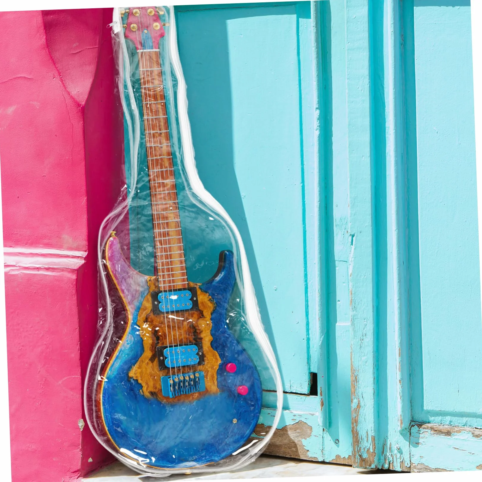 UPKOCH Transparentny Pokrowiec Gitarę Elektryczną Pvc Praktyczny i Lekki Ochraniacz Instrumentu Idealny Do Transportu Koncerty i Próby Sztuka