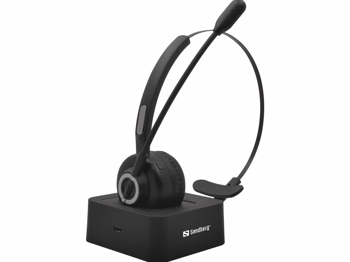 Sandberg Zestaw słuchawkowy do biura Bluetooth Pro stacja ładująca podwójne połączenie, czarny