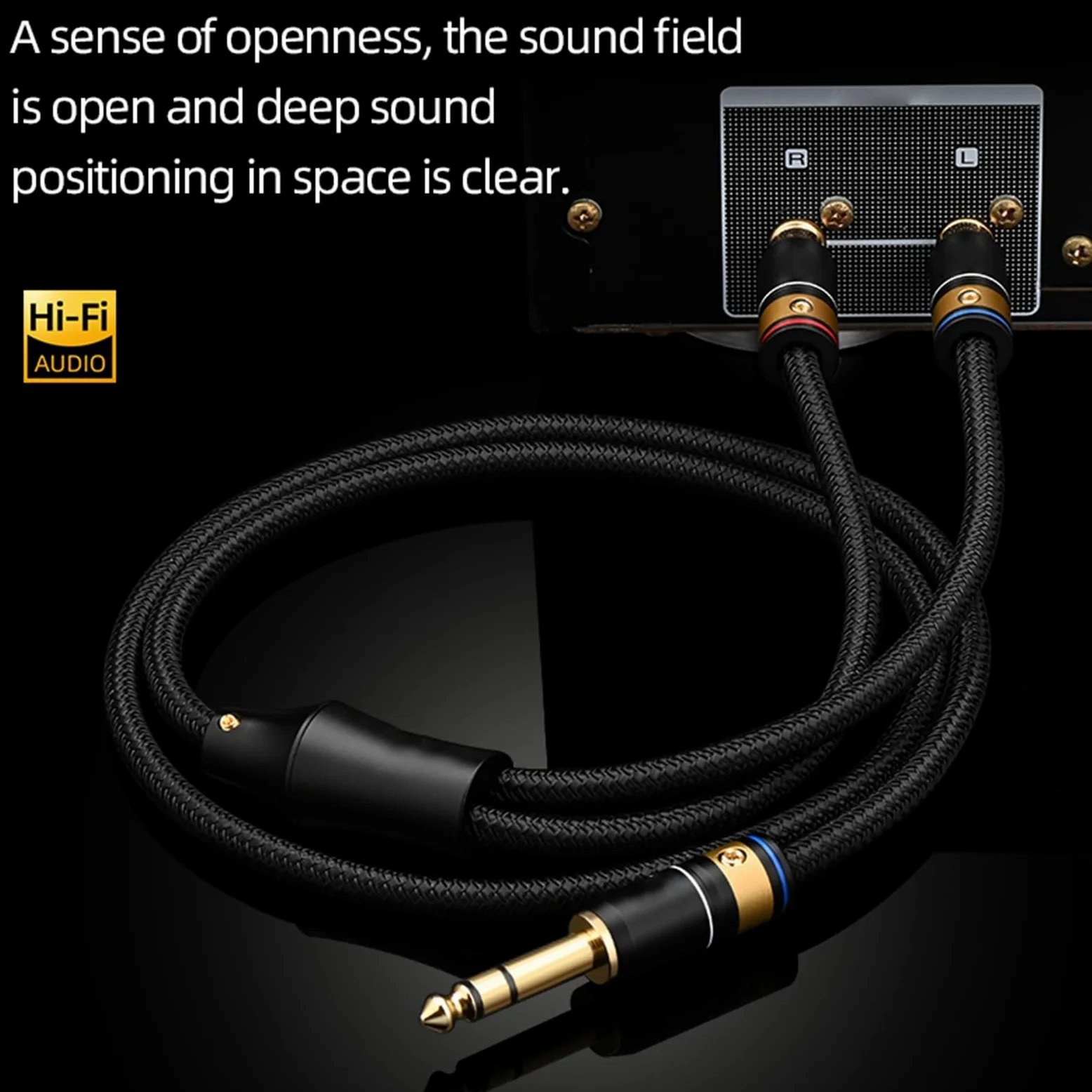 akcesoria do gitary HiFi 6.5mm Na Kabel Audio Miedź Mieszana Srebrna Stereo 6.5mm Jack Na Męski Na Wzmacniacz Głośnika Gitarowego (Color : 0.75m)