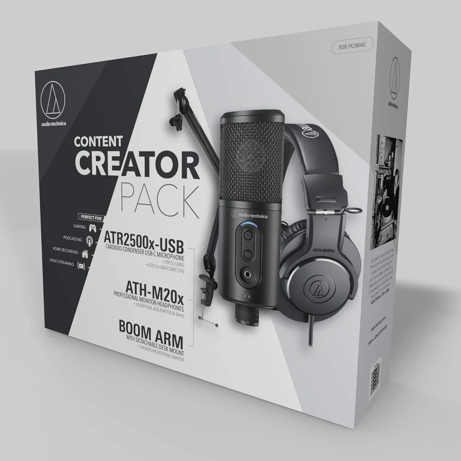 Audio-Technica Ath-M20X Atr2500X Słuchawki Mikrofon, Czarny
