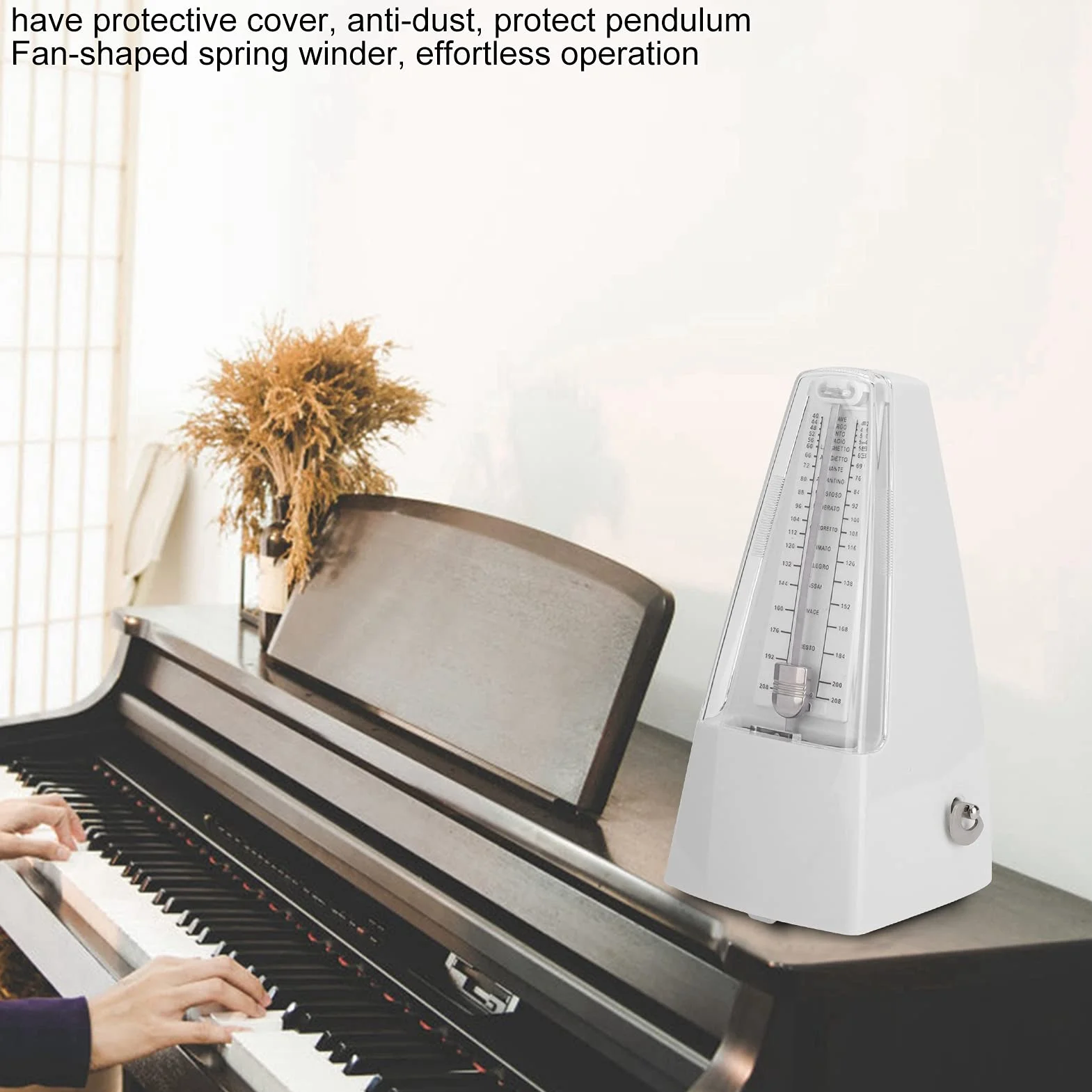 Keenso Strated Sudder Mechanical Metronome Dokładny Czas Muzyczny dla Muzyków ABS Plastic (WHITE)