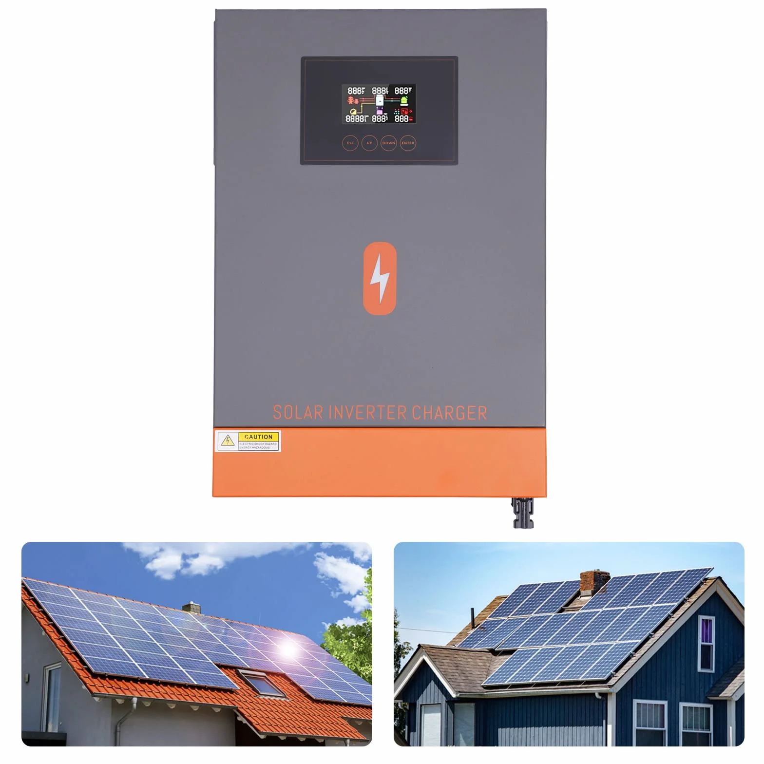 Hybrydowy falownik 24 v 4500 w/30 V 6500 w/48 V 10200 W z ekranem dotykowym ładowarka solarna z ładowarką, sieć priorytetowa, solarny regulator ładowania (24 V 4500 w)
