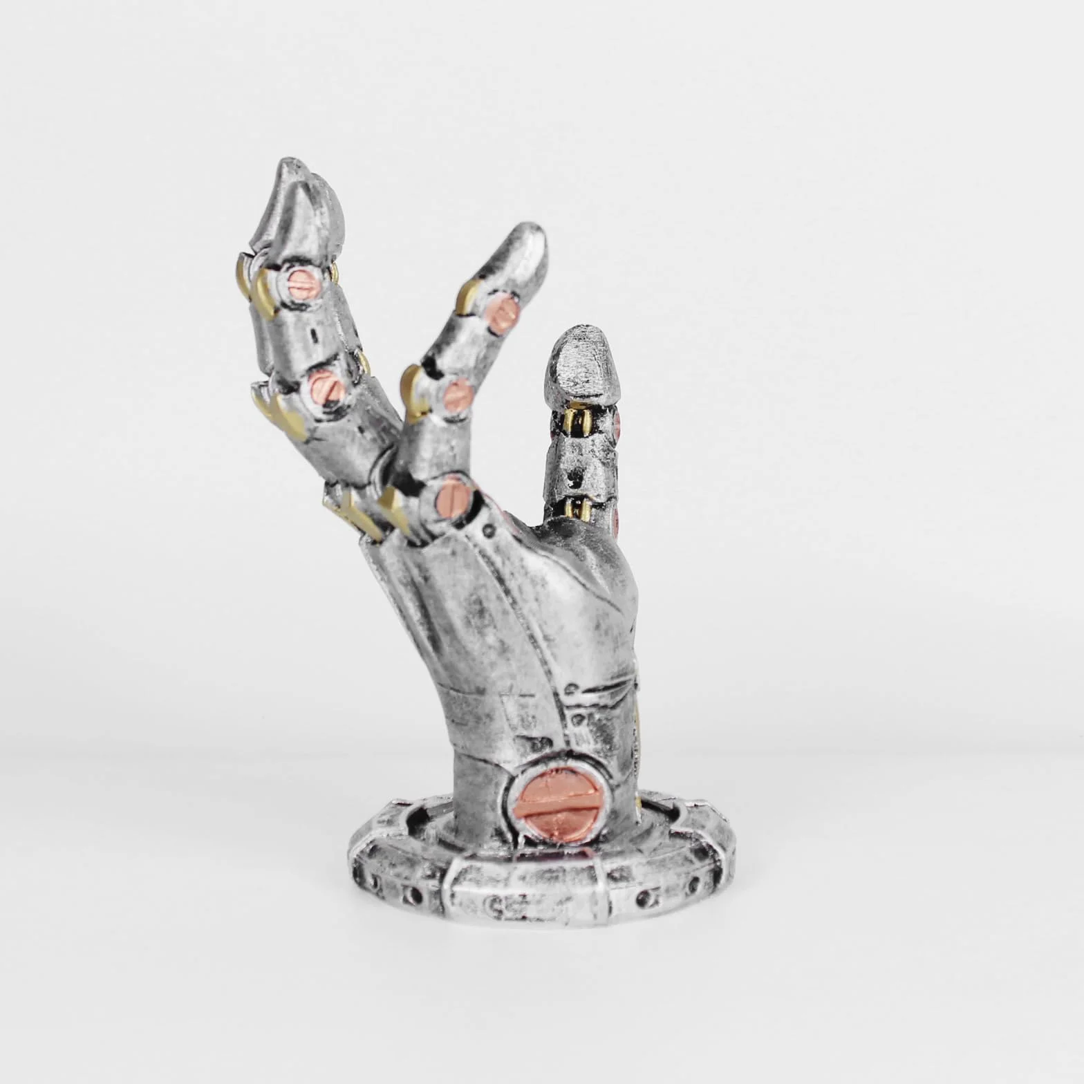 Cyberpunk stojak na słuchawki i kontroler, futurystyczny metalowy wygląd, dekoracja biurka, ramię robota