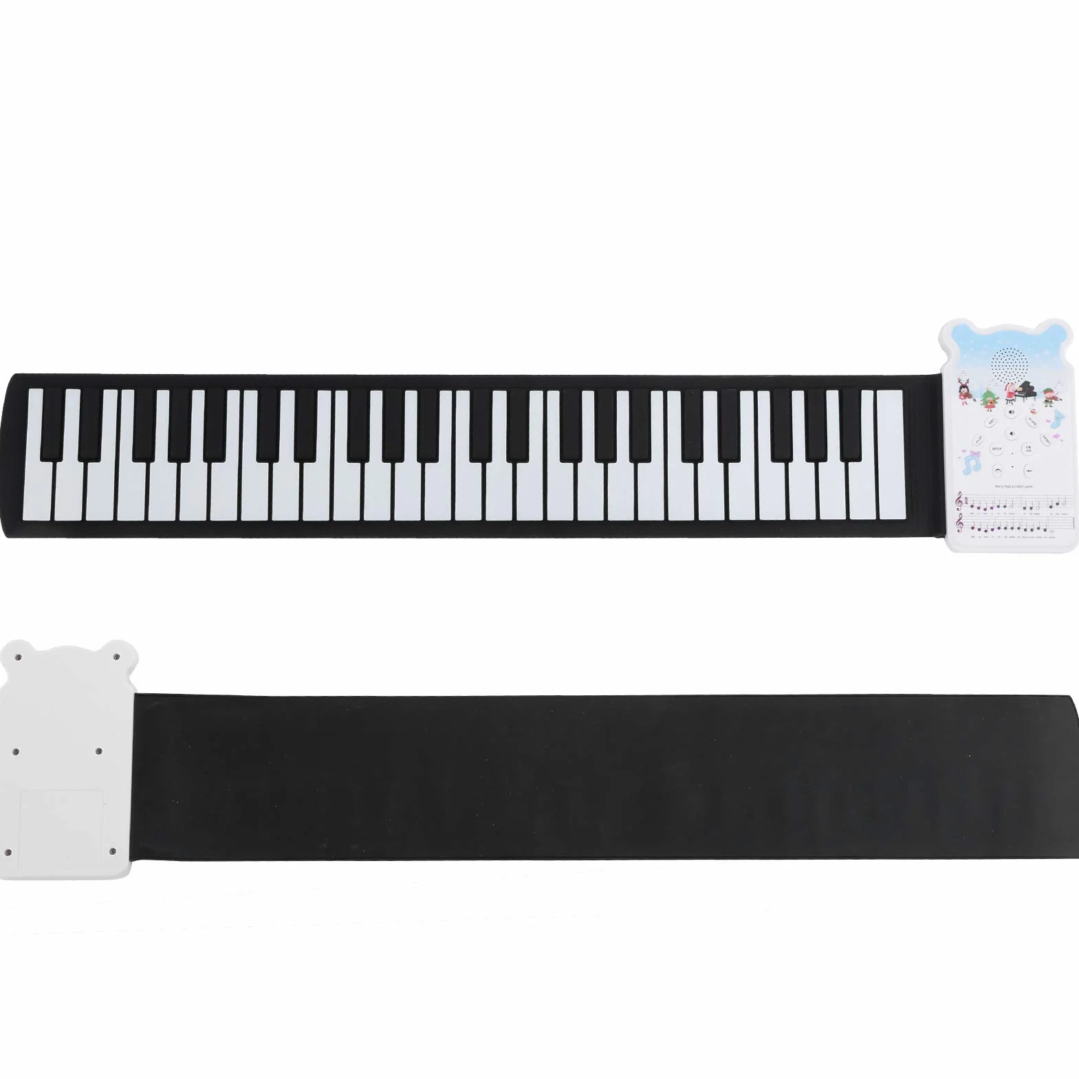 49 Key Hand-Rolled Piano Tragbare wiederaufladbare flexible elektronische Roll-Up-Tastatur mit Klavieraufklebern