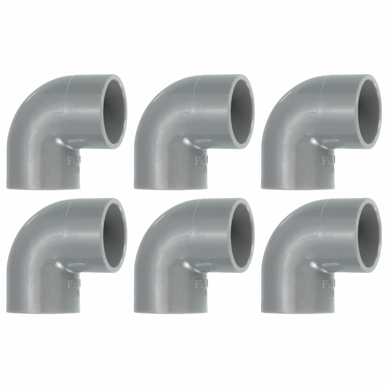 QUARKZMAN 20 mm, 6 sztuk złączek rurowych z PCW, 90 stopni, złącze redukcyjne, złączka rurowa, złącze rurowe, adapter do ogrodu, gospodarstwa rolnego, nawadniania, armatury wodnej, kolor szary