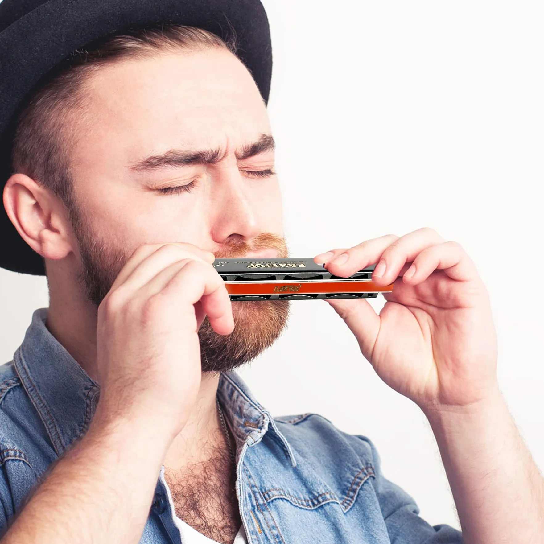 East Top C 24-otworowy klucz harmoniczny tremolo profesjonalna harmonijka harmoniczna dla dorosłych muzycy grupowe studenci (T2406K-C)