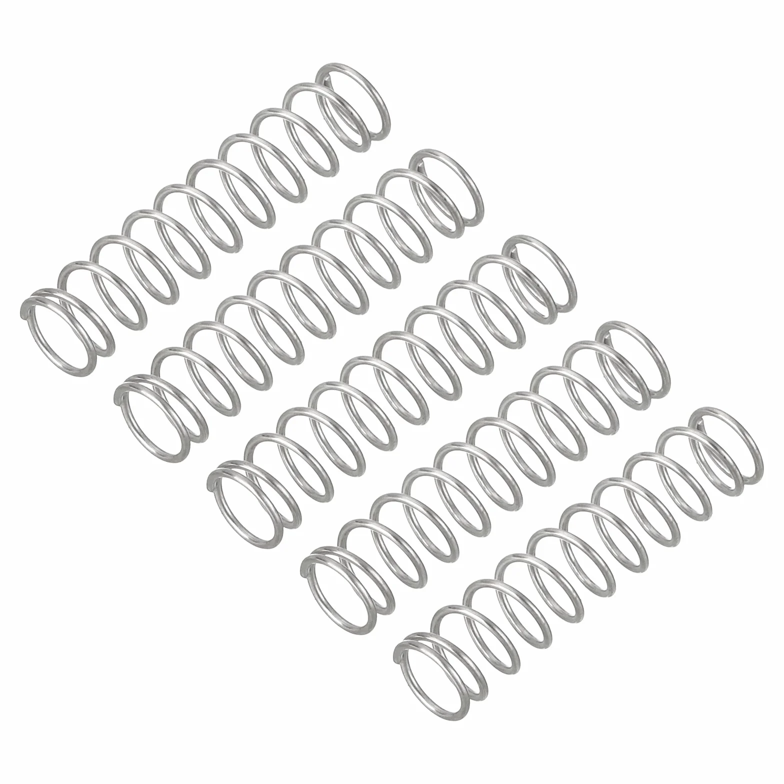 QUARKZMAN 5 sztuk sprężyn naciskowych, 0,5 x 5 x 20 mm, sprężyny naciskowe, sprężyna naciągowa, sprężyna spiralna, sprężyna spiralna, sprężyna stalowa 304, kolor srebrny