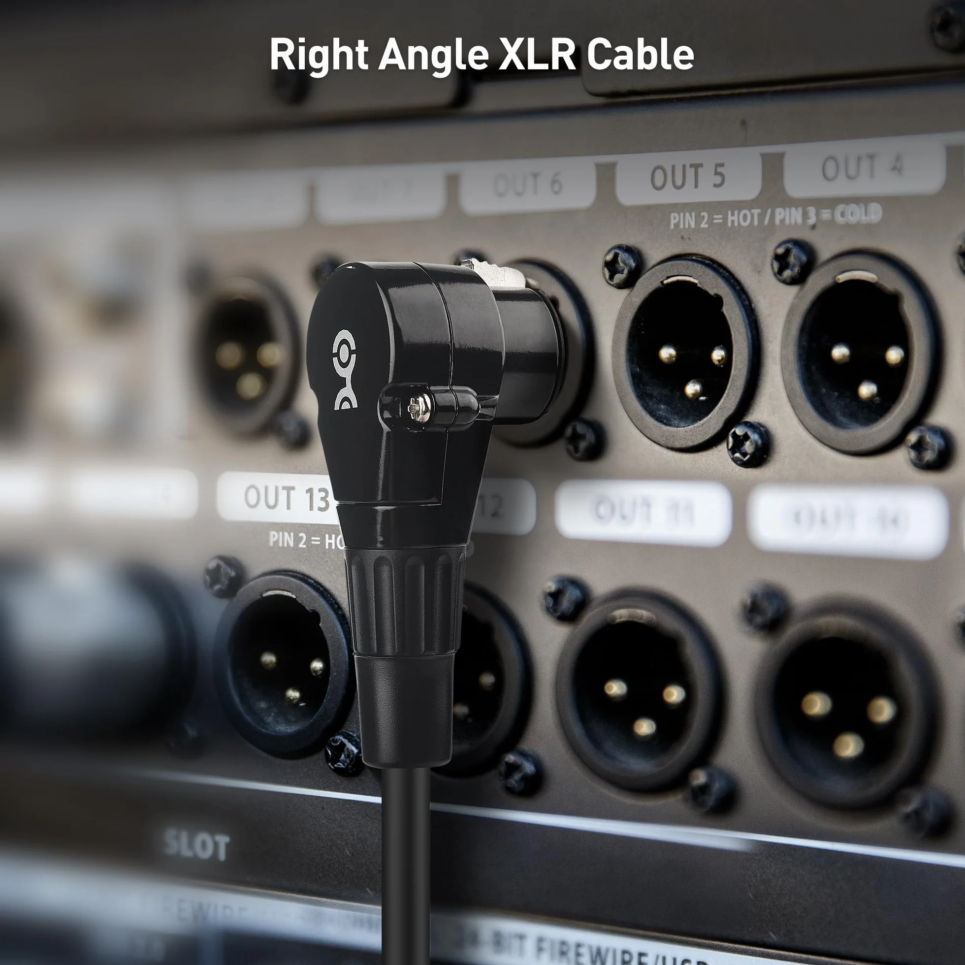 Cable Matters 2-pak kabel XLR pod kątem prostym, krótki kabel mikrofonowy XLR, 0,3 m, miedź beztlenowa (OFC), kabel kątowy, przewód mikrofonowy, czarny