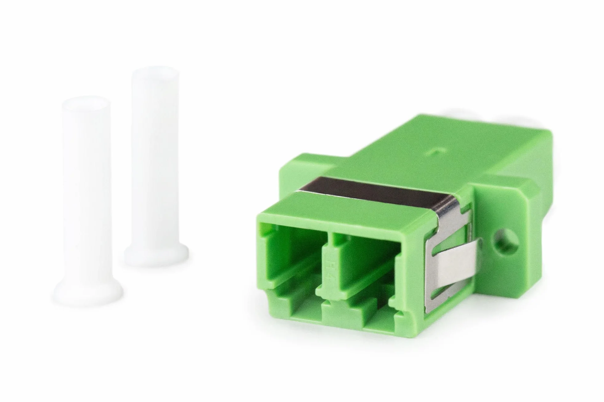 DIGITUS FO Łącznik - LC/APC - OS2 - Jednomodowy - Dupleks - Światłowodowy - Łącznik światłowodowy - odpowiedni do skrzynek spawów DIGITUS - Zielony