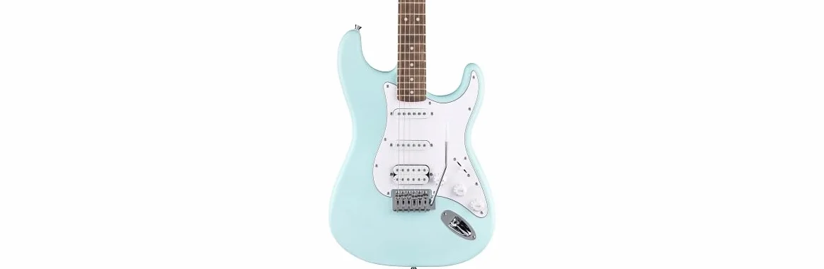 Fender Squier Debut Series HSS Stratocaster gitara elektryczna, gitara dla początkujących, 2-letnia, Daphne Blue