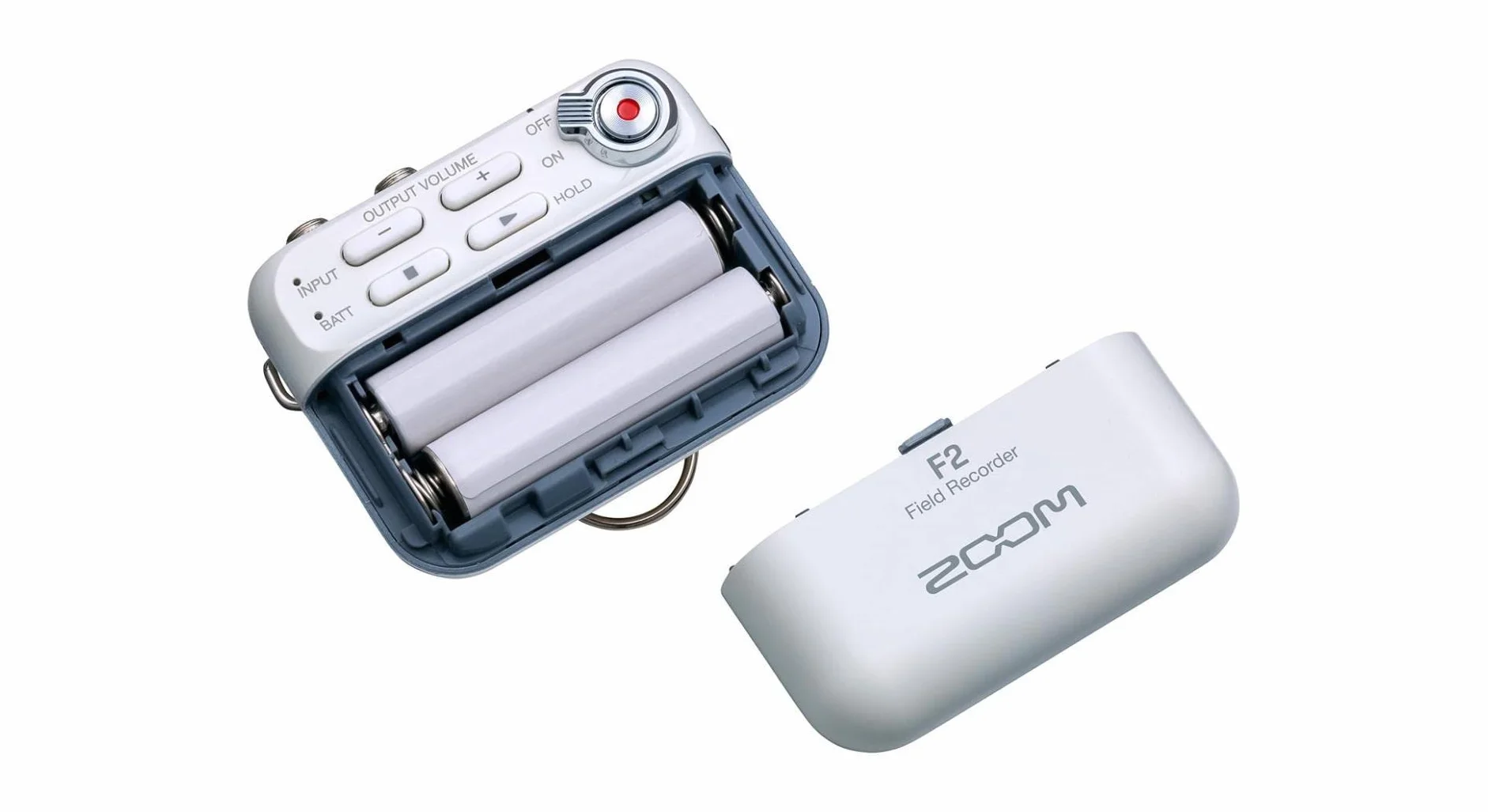ZOOM F2 Rejestrator terenowy z mikrofonem Lavalier – Nagrywanie 32-Bit Float bez przesterowania – Idealny do podcastów, wywiadów, filmu i wideo – Wersja EU – Biały