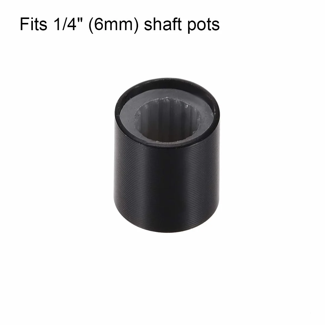 sourcing map 3 szt. potencjometr guzik radełkowany wał aluminium regulacja objętości pokrętło 6 mm fala 10 mm x 10 mm czarny