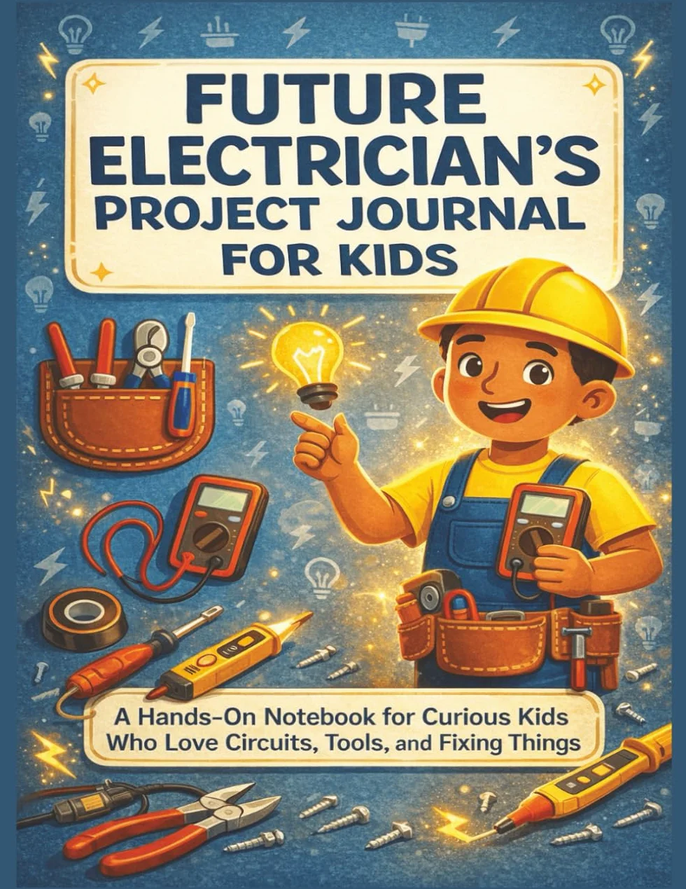 Future Electrician's Project Journal for Kids: A Hands-On Notebook with Prompts, Puzzles, Safety Tips, Vocabulary, and Fun Activities for Kids Who Love Circuits and Tools