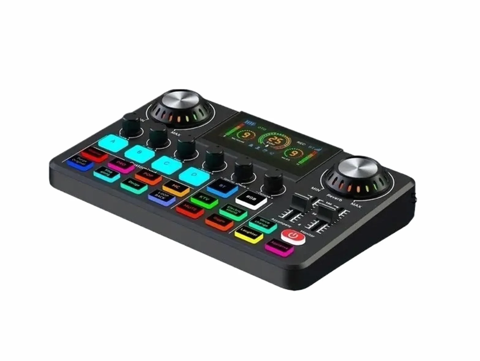 Miksery DJ-skie, Mikser, karta dźwiękowa na żywo z efektami miksera DJ-skiego i zmieniaczem głosu, konsola dźwiękowa z RGB, sprzęt do nagrywania muzyki