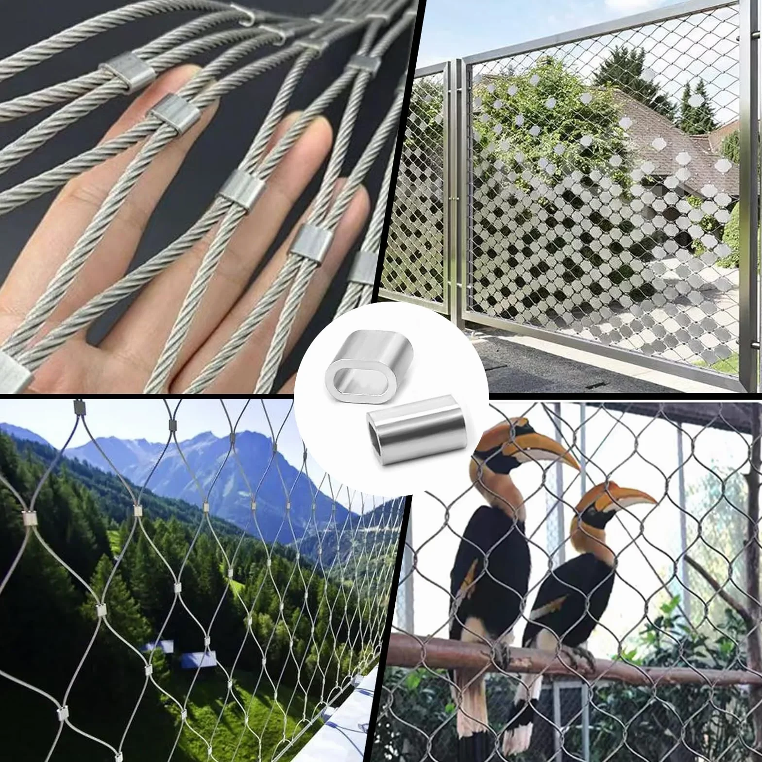 120 sztuk aluminiowych zacisków zaciskowych do linek drucianych 3 mm – wytrzymałe tuleje aluminiowe do lin i kabli, owalne zaciski zaciskowe do połączeń, nierdzewne, wszechstronne zastosowanie do