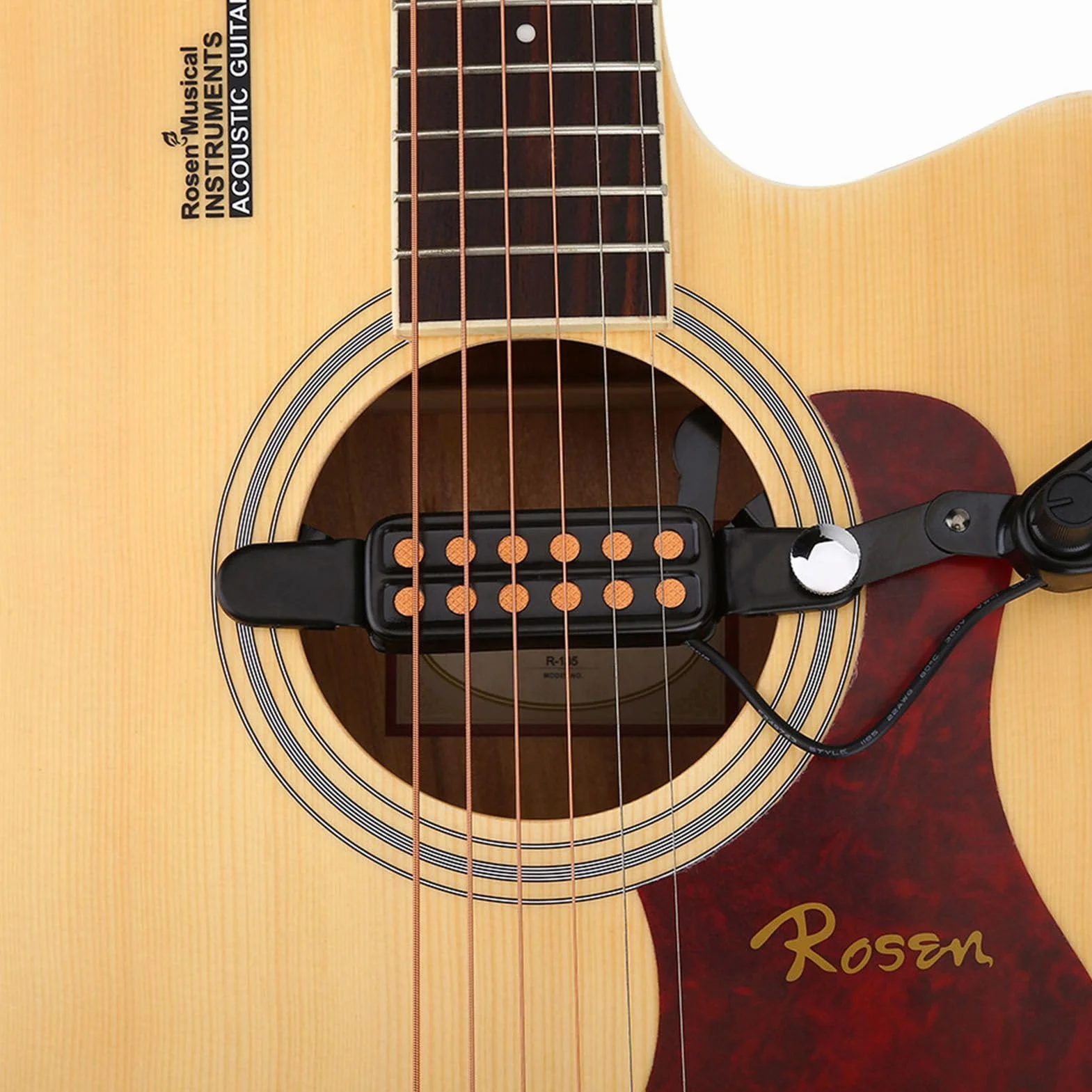 Przetwornik Magnetyczny Pickup z Otworem Dźwiękowym Gitary, 12 Przetworników SoundHole SoundHole Przetwornik Gitarowy z Zestawem Tunera Głośności