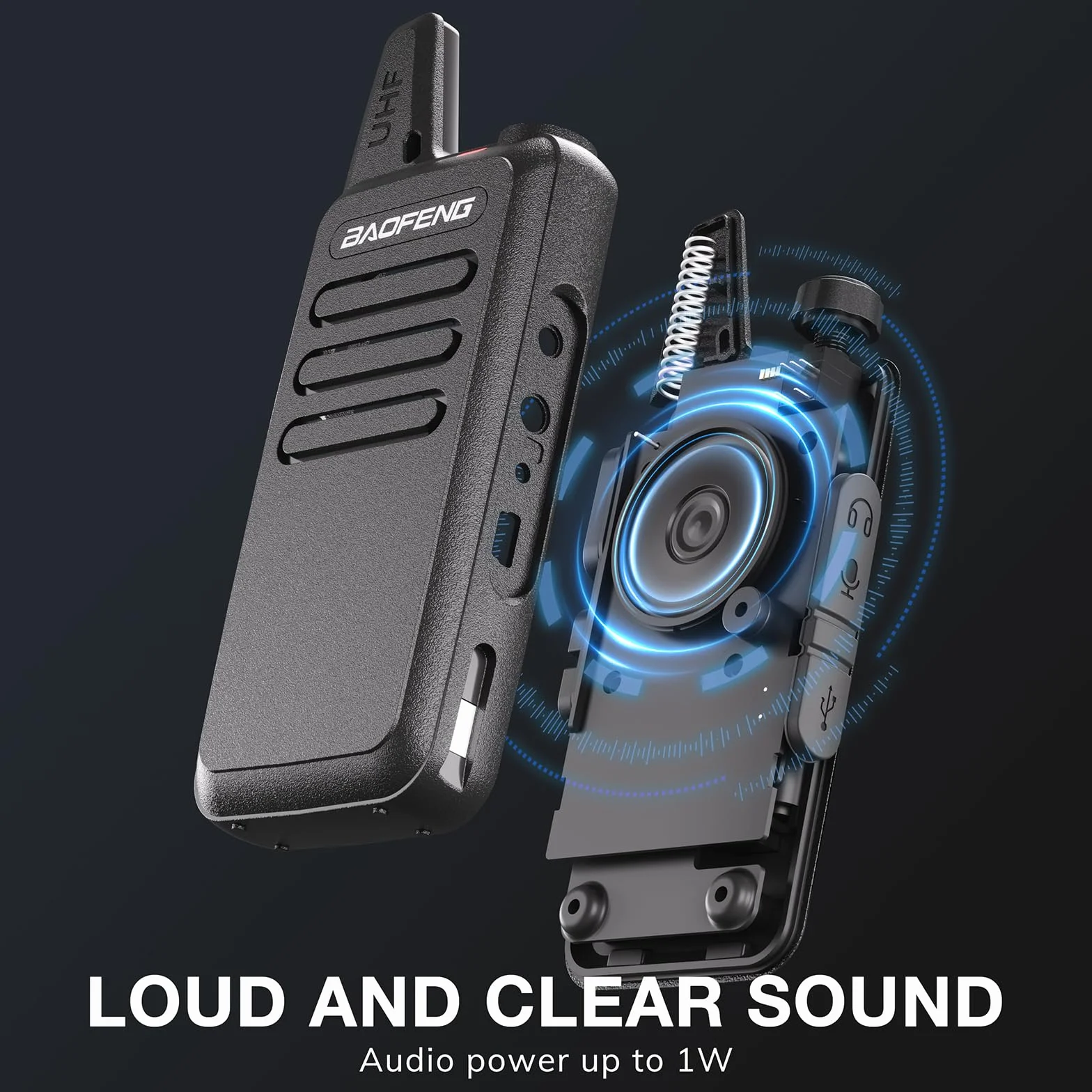 Baofeng T22 Walkie Talkie PMR446, 16CH Radiotelefon dwukierunkowy, akumulatorowy baterią 1500 mAh, przenośny radiotelefon, do hoteli i restauracji (2 sztuki)