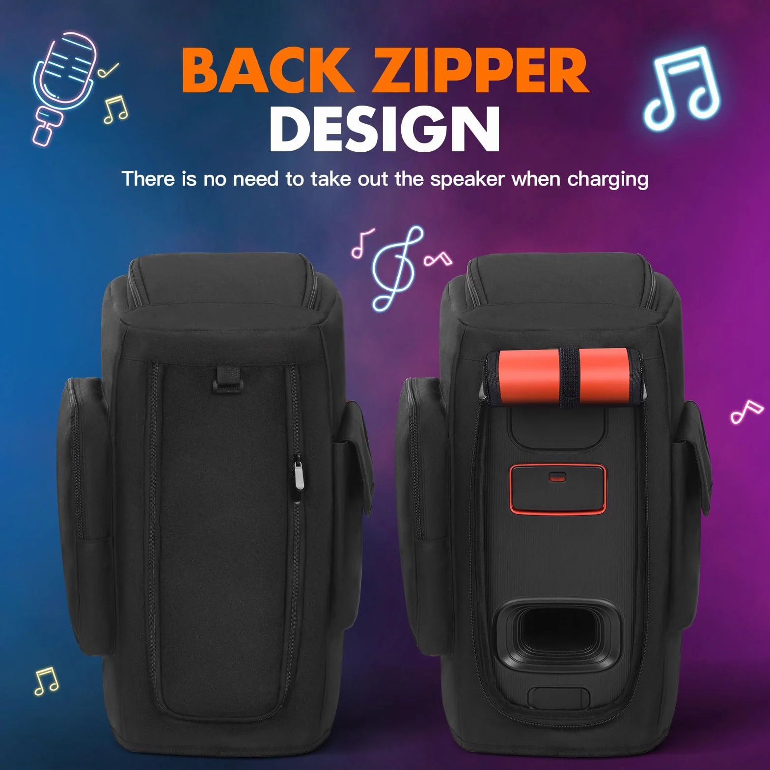 Etui na głośnik, kompatybilne z JBL PartyBox 110/120, przenośny głośnik, outdoor, impreza, podróż, ochrona przed kurzem, torba do przechowywania z kieszeniami do JBL PartyBox Club 120 i