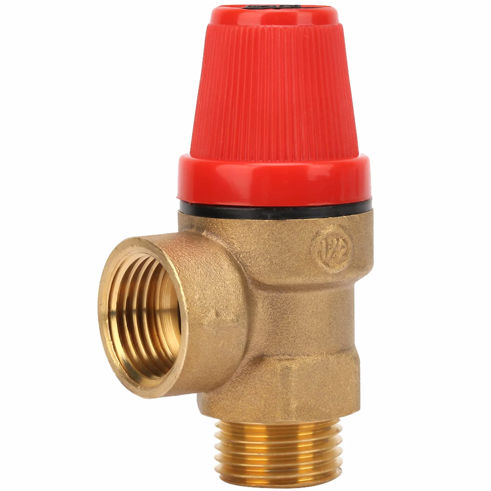 Fafeicy 3 Bar DN15 Premium mosiężny zawór bezpieczeństwa G1/2" sprężyna gwintowana do pieca wiszącego zaworu bezpieczeństwa zawór ograniczający ciśnienie (3 bar DN15), inne akcesoria do zaworów