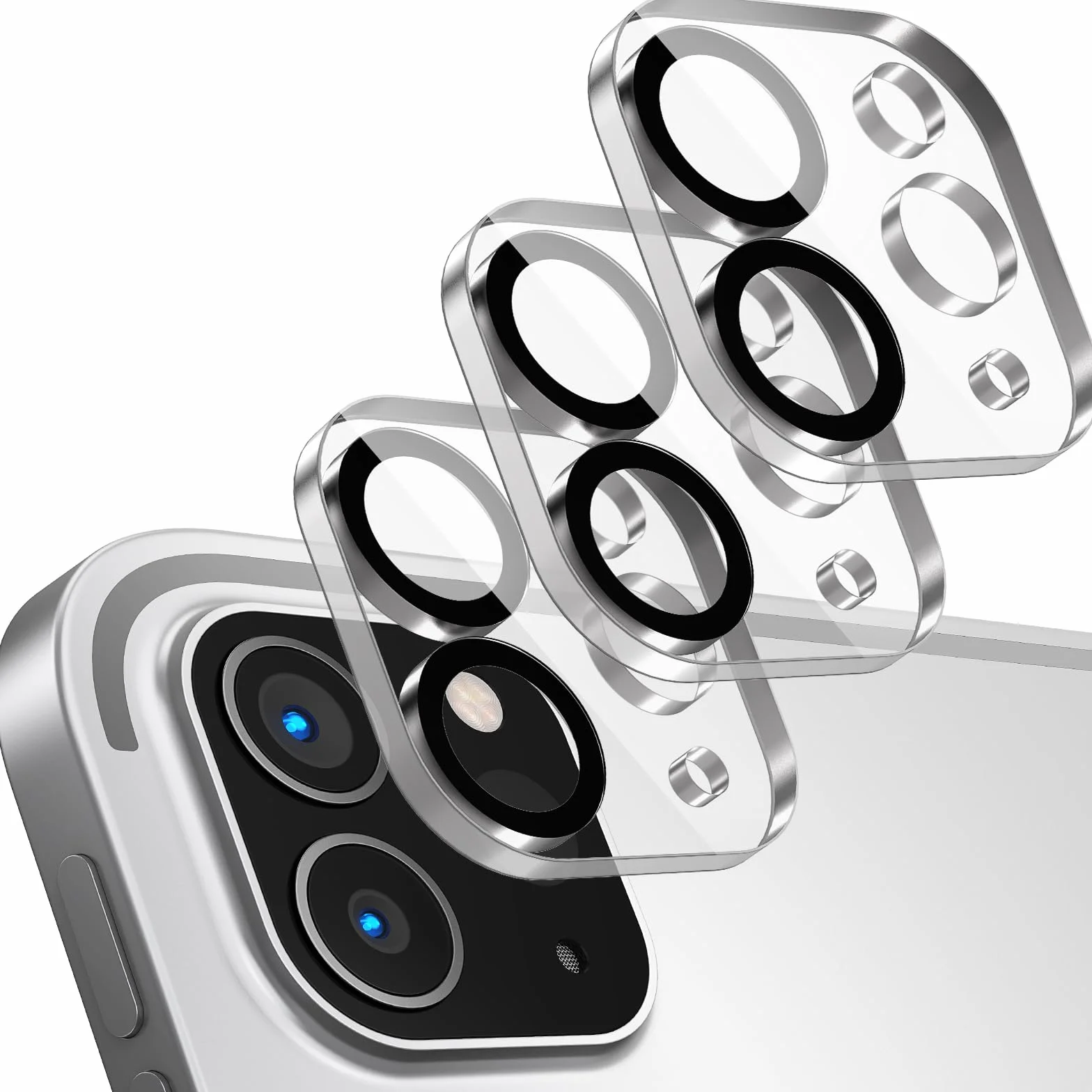 [Pakiet 3] Ochrona obiektywu aparatu dla iPad Pro 11"/12.9"(2018/2020/2021/2022),szkło hartowane 9H,anty-zarysowanie, bez bąbelków, HD Clear. Pełny zasięg, sprawa przyjazna