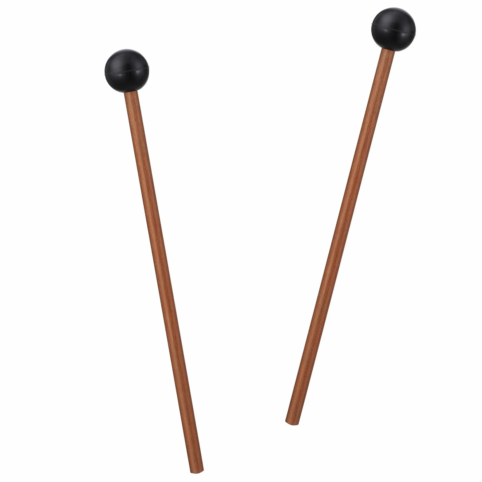 Nogeqi Drewniane młotki ksylofonowe, gumowe młotki perkusyjne, małe pałeczki perkusyjne do dzwonków, glockenspiel, drewniany blok i dzwonki, 20 cm (czarne)