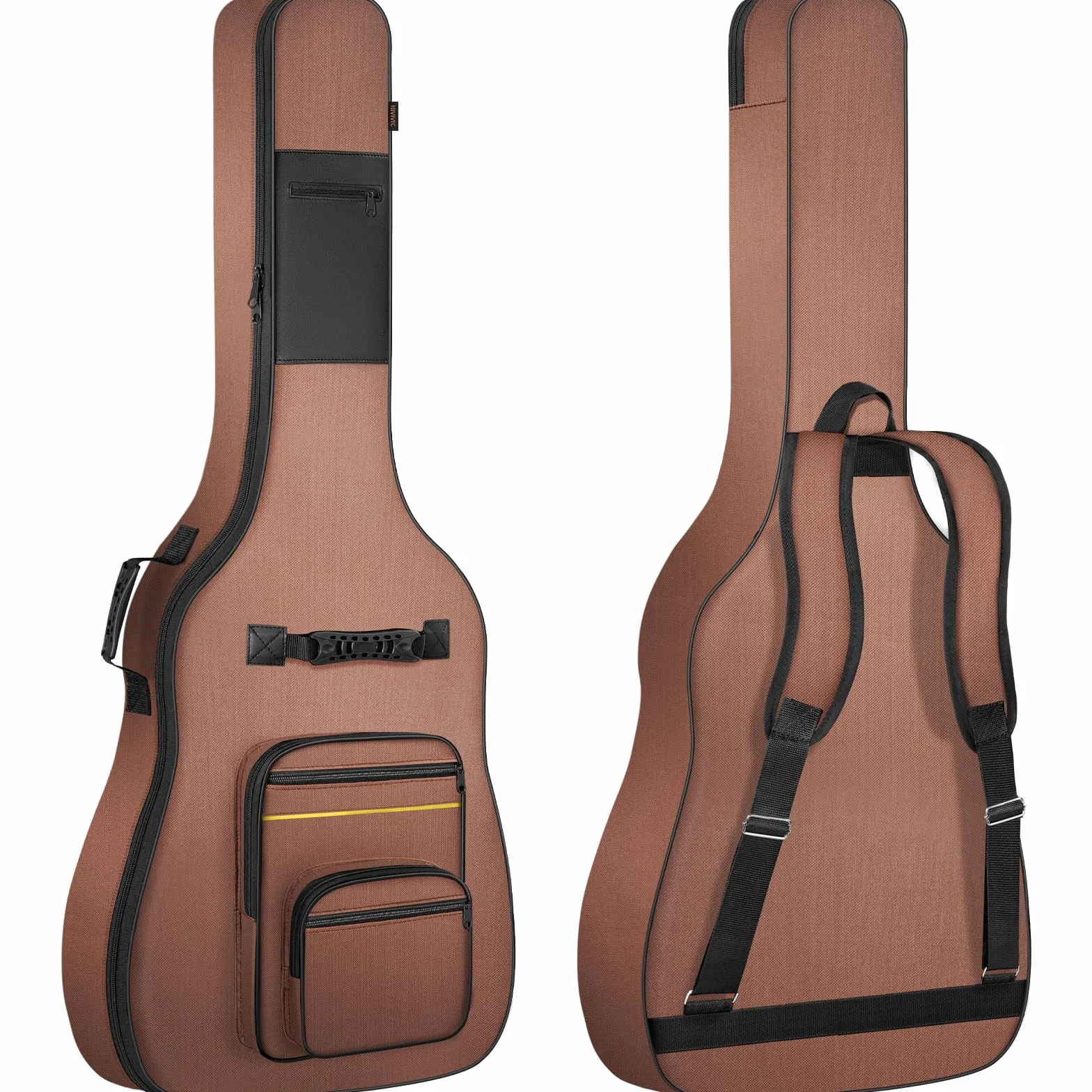 OUUTMEE Torba na gitarę akustyczną, E-bas brązowy, 124 x 41 x 6 cm, torba na bas elektryczny