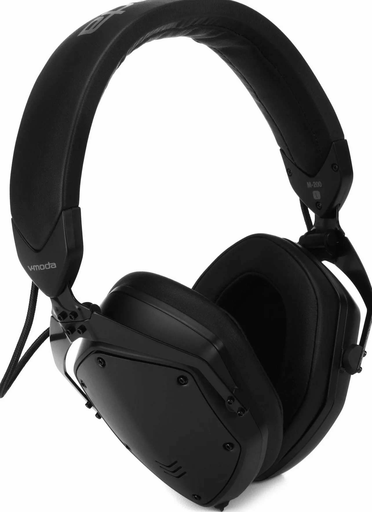 Profesjonalne Śłuchawki Studyjne V-MODA M-200 | Lekka Metalowa Konstrukcja | Regulowany pałąk do Monitorowania Jednym Uchem | Certyfikat Hi-Res Audio | Etui Exoskeleton | Matowa Czerń