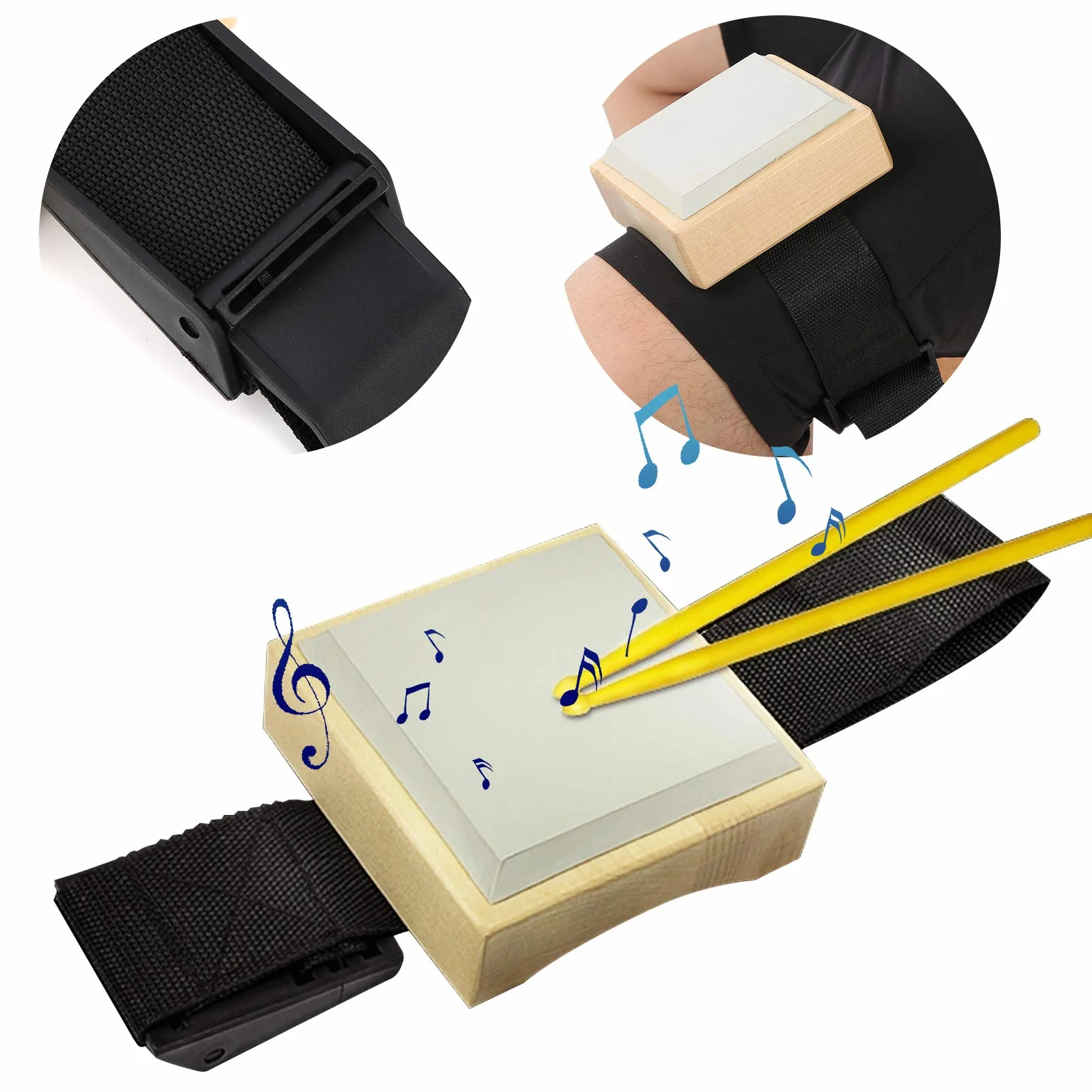 Legginsy Drum Pad, przyjazne dla środowiska, łatwe do zamocowania w 2 krokach, cicha mata do ćwiczeń perkusyjnych dla perkusistów,Inny