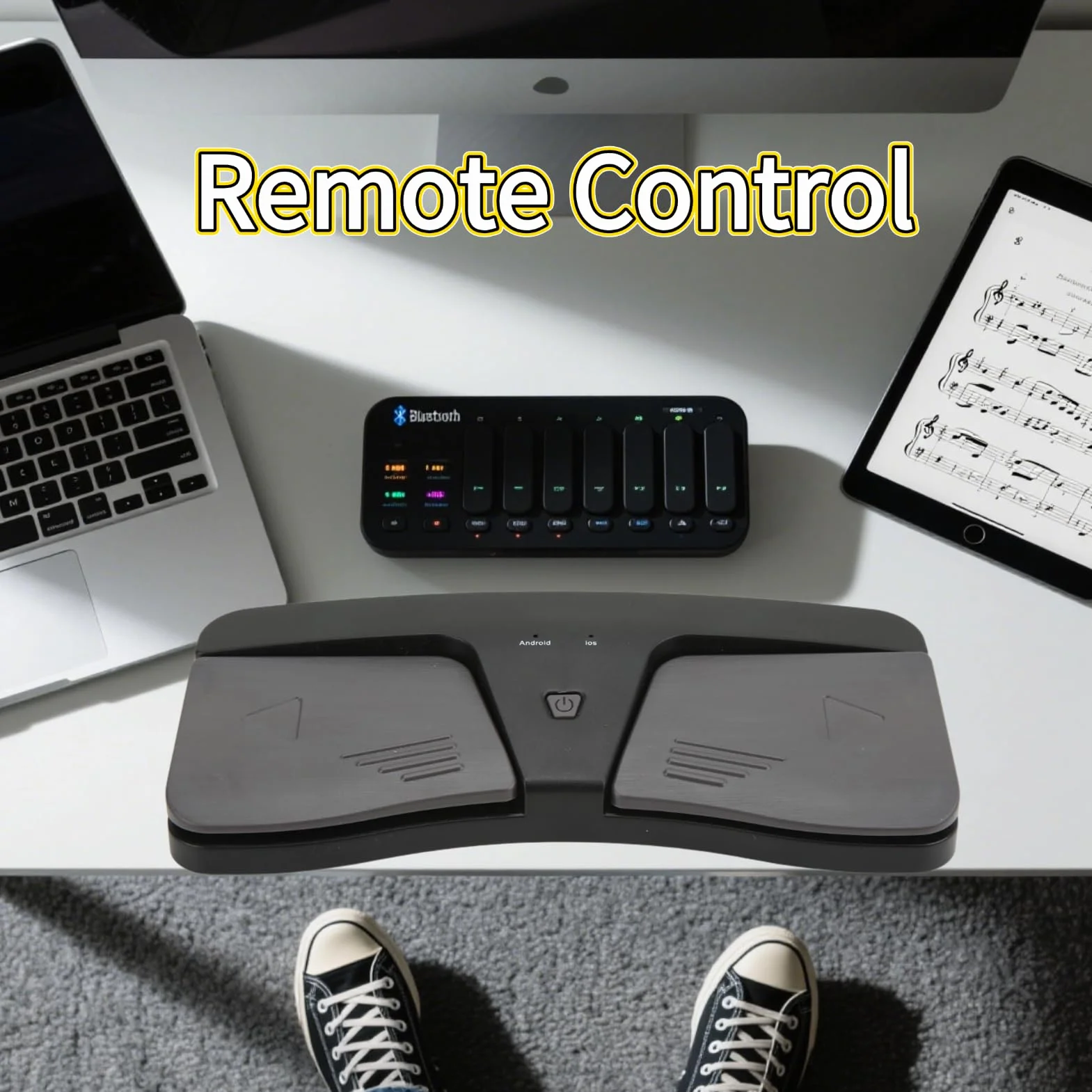 Page Turner Pedal dla tabletów, bezprzewodowy pedał muzyczny Page Turner dla IOS, dla Android, zasilany bateryjnie przełącznik nożny Bluetooth Page Turner Pedal Bezprzewodowy Page