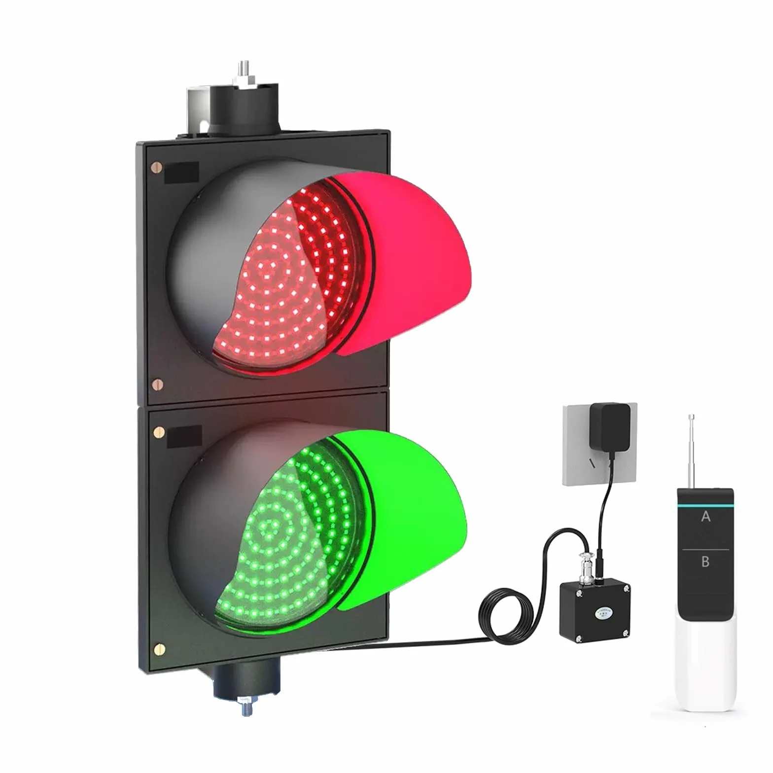 Kontroler Sygnalizacji Świetlnej, Czerwone/zielone Światło Stopu i Jazdy z Pilotem, Światło Stopu AC100-240V na Place Budowy, Imprezy lub Parkingi(20cm/8in)