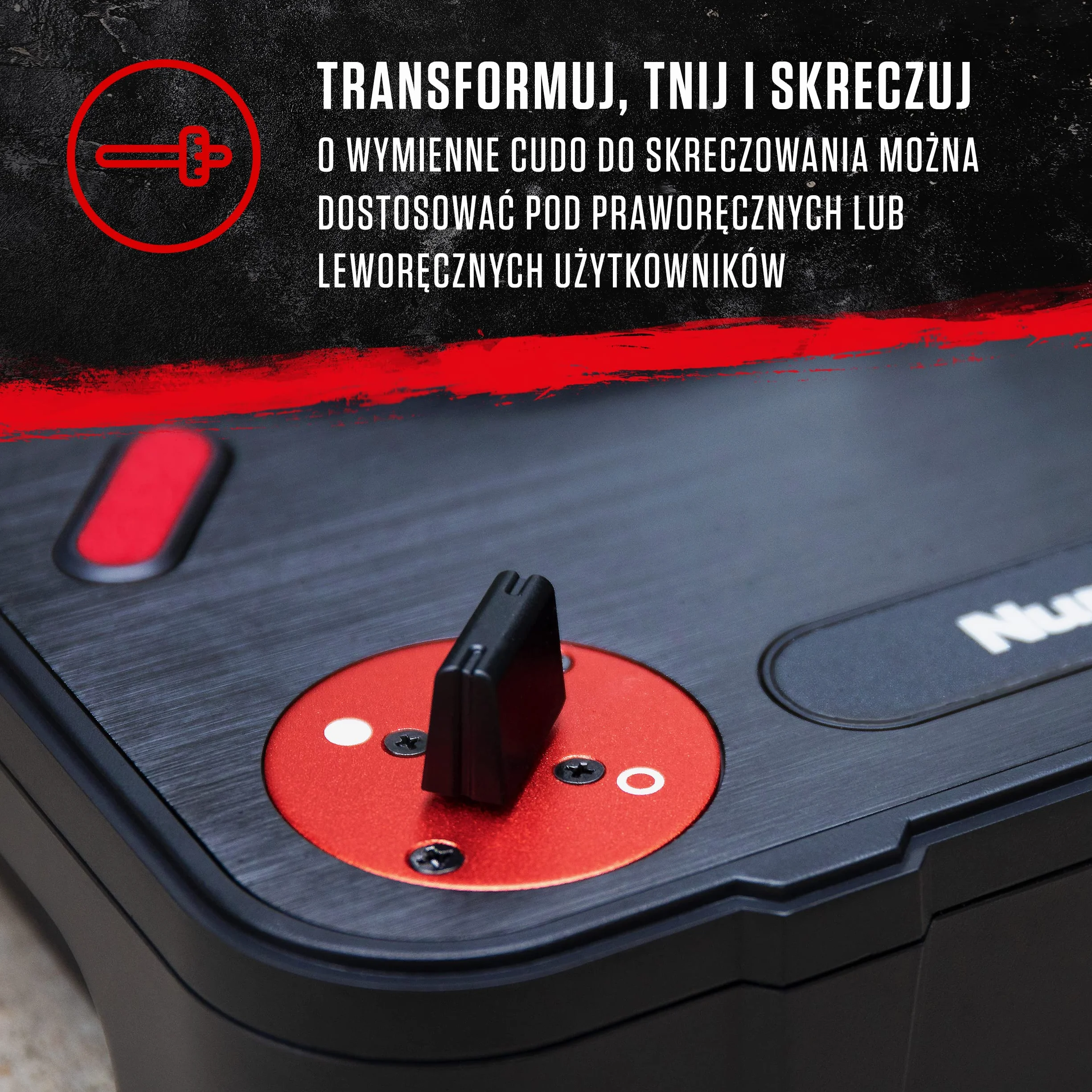 Numark PT01 Przenośny gramofon z przełącznikiem scratch i futerałem transportowym