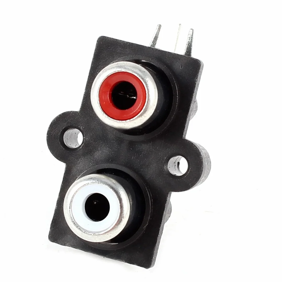 Sourcingmap® 2 x gniazdo cinch czerwone białe kątowe złącze wideo AV PCB Jack de