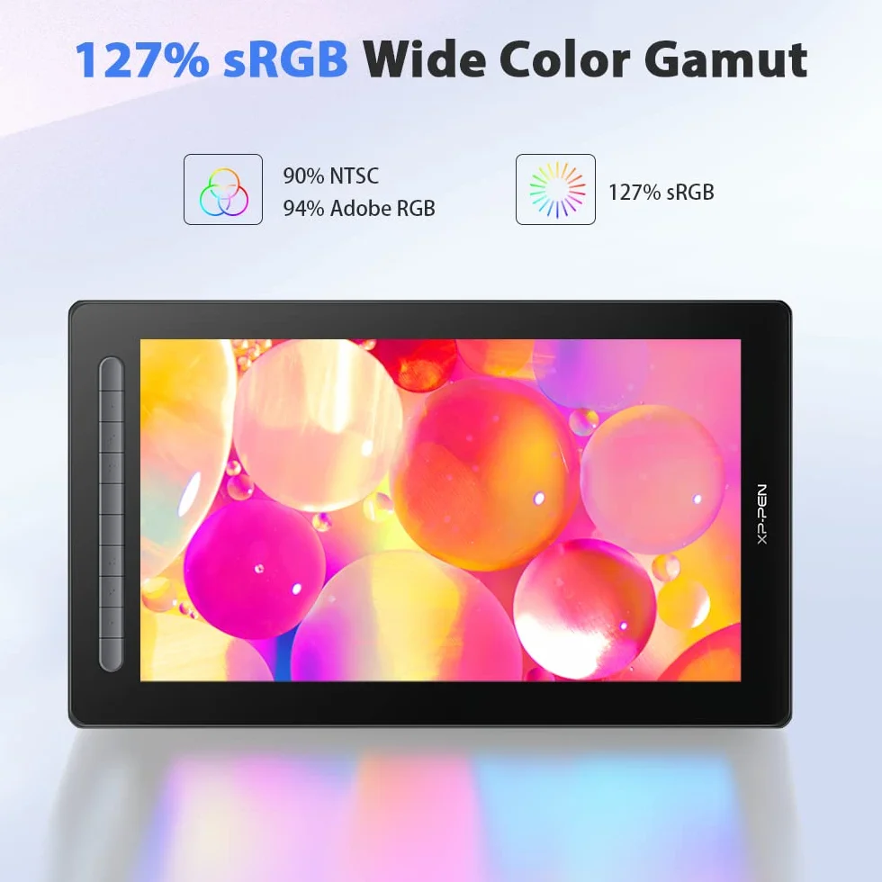 XP-PEN Artist 16 2. generacji tablet graficzny, monitor graficzny 15,4 cala, X3 Smart Chip Pen z 10 przyciskami szybkiego dostępu, 127% przestrzeni kolorów sRGB, wyświetlacz do szkicowania, rysowania